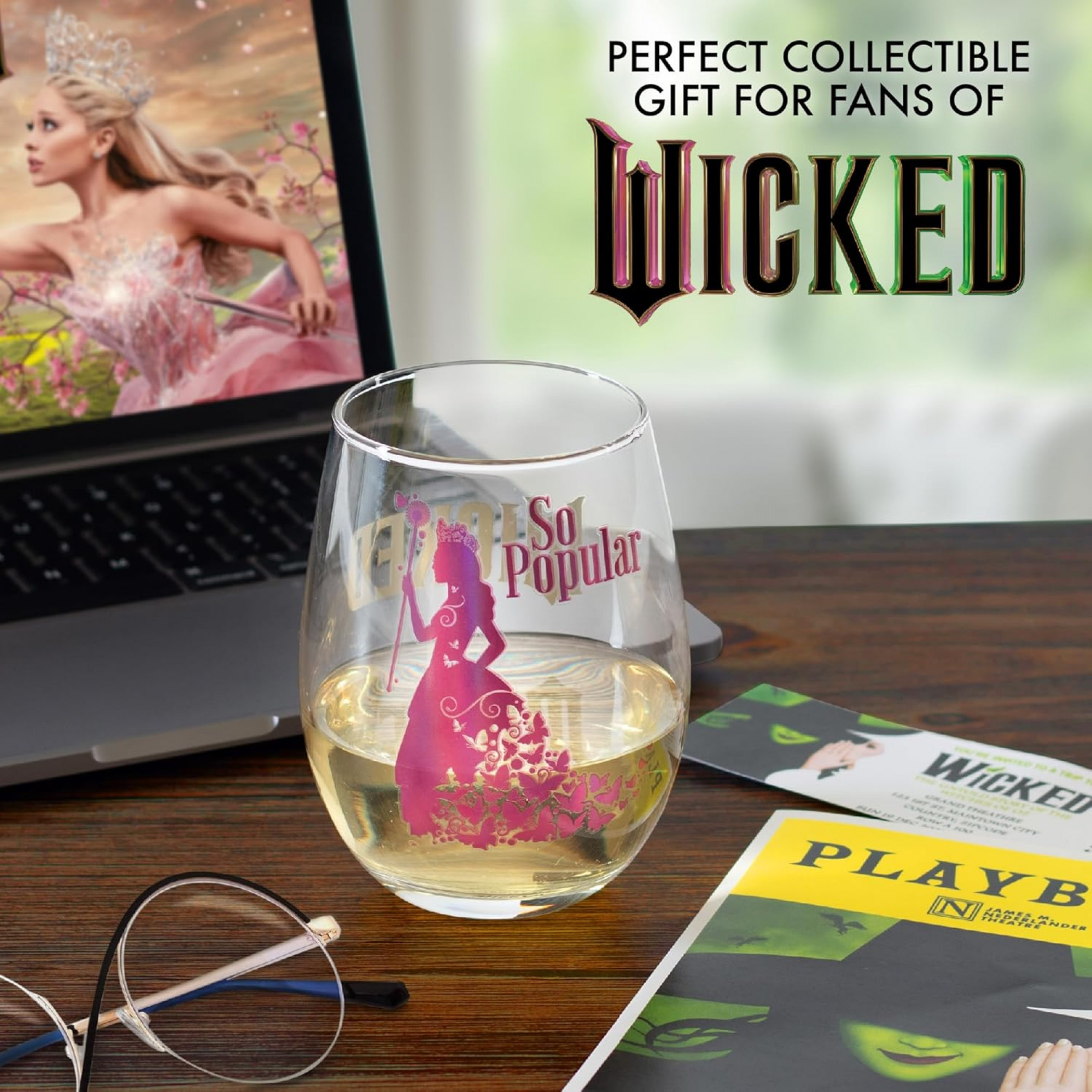 Wicked So Popular and Defy Gravity Stemless Wine Glasses 2-Pack