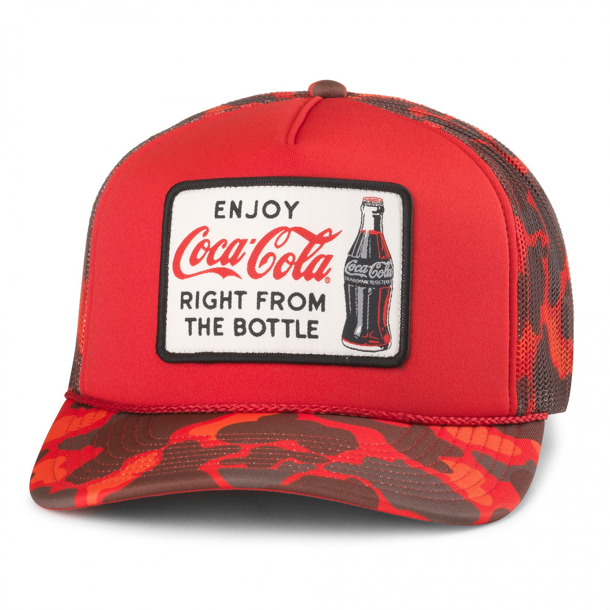 Coca-Cola Right From the Bottle Red Camo Mallard Foamy Adjustable 
