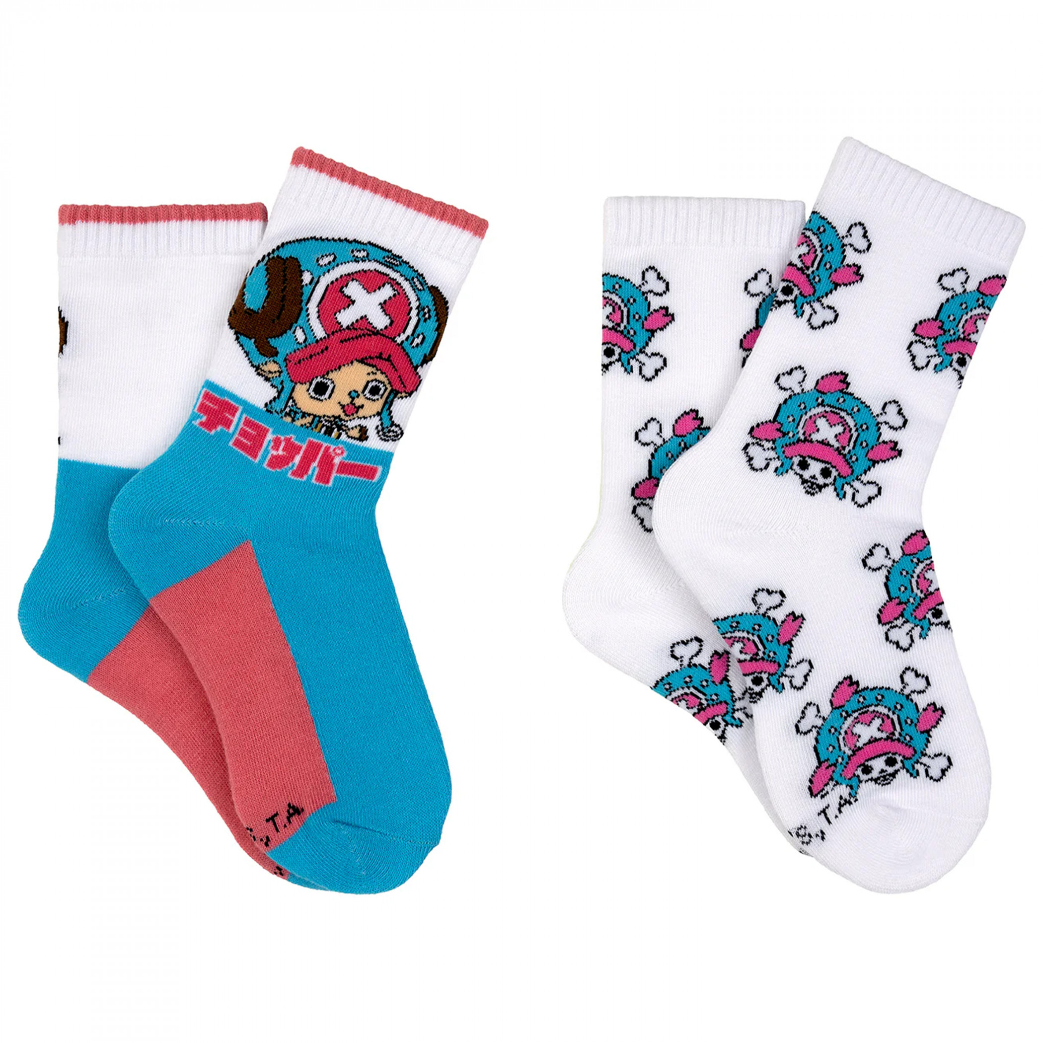 One Piece Chopper Kid's Crew Socks 2-Pair Pack