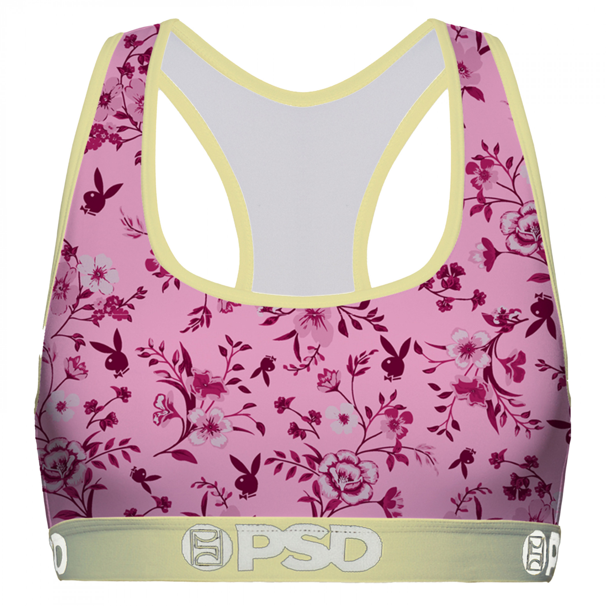 Playboy Florals and Gold PSD Sports Bra