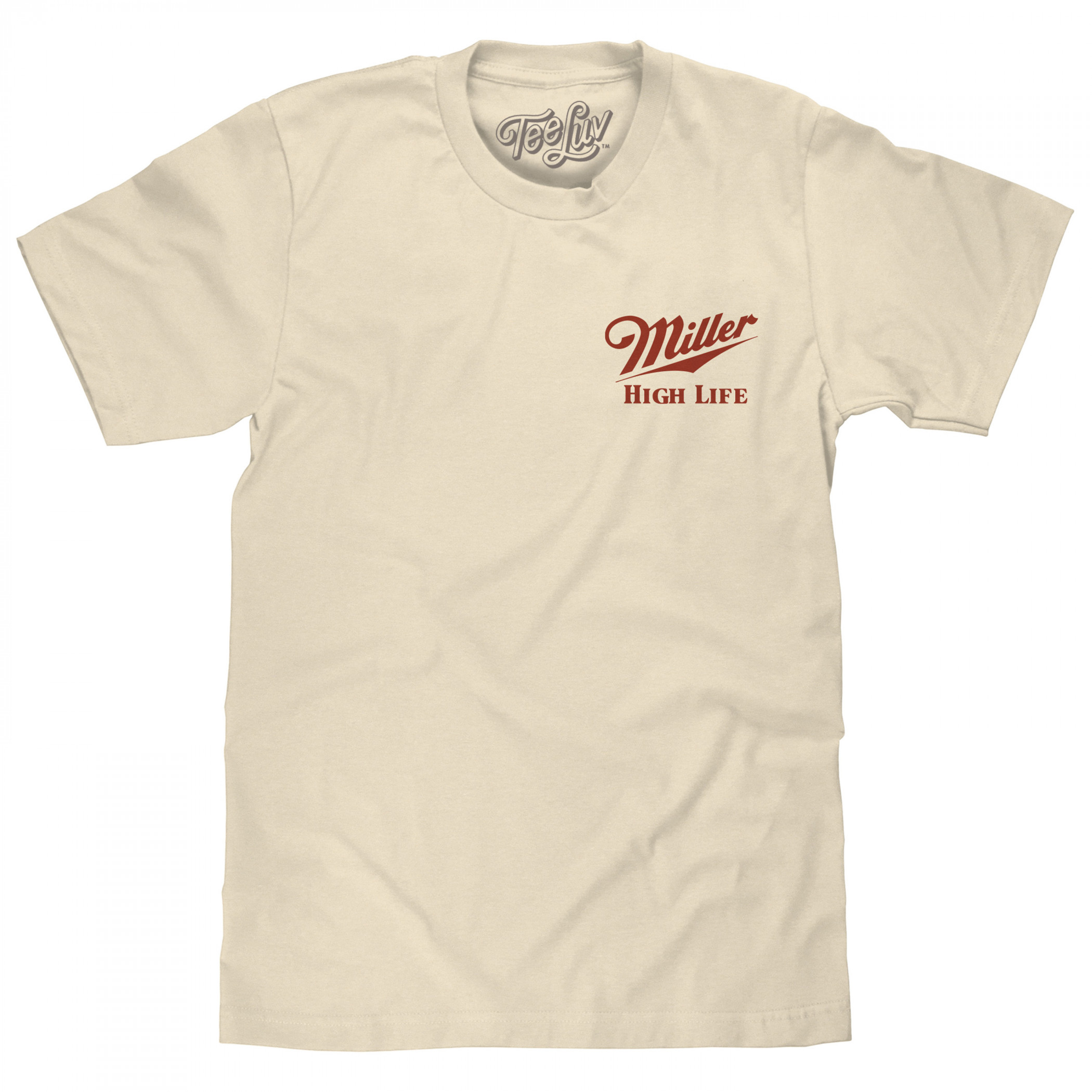 Miller High Life Front and Back Print Tan T-Shirt