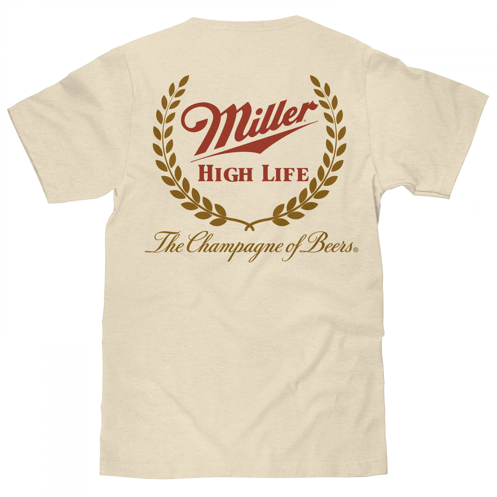 Miller High Life Front and Back Print Tan T-Shirt