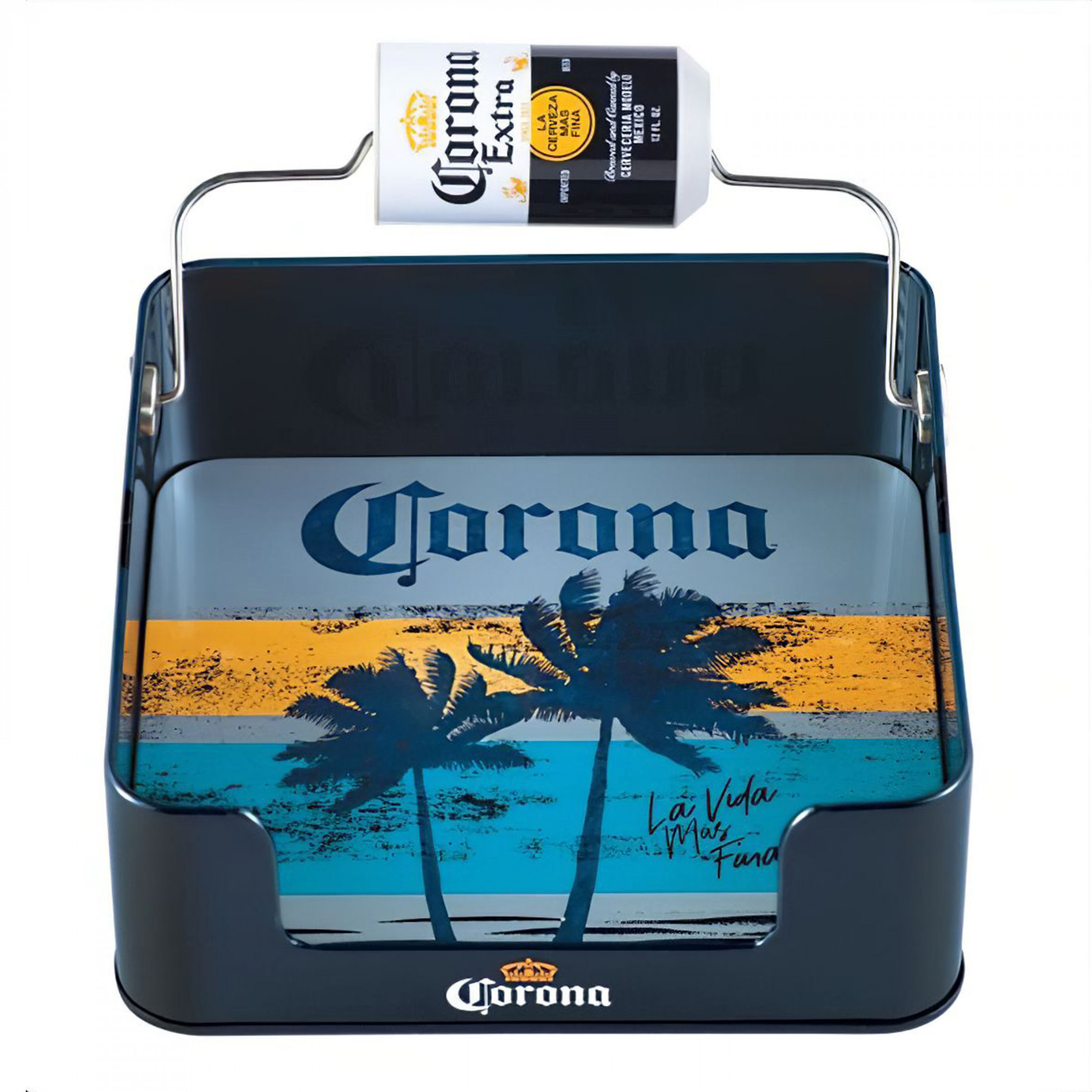 Corona Extra Napkin Dispenser Tin with Bottle Grip Handle