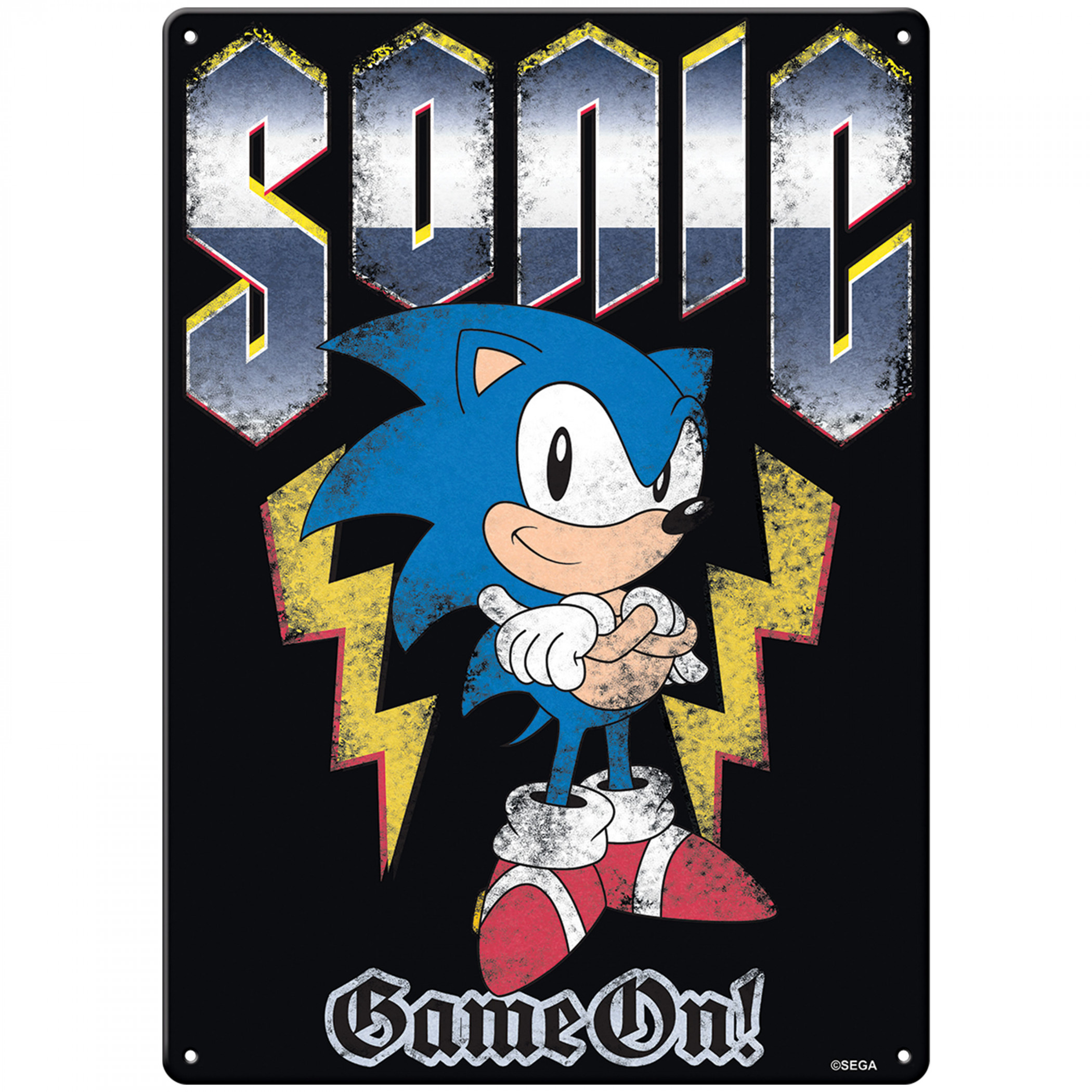 Sonic the Hedgehog Game On Metal Sign