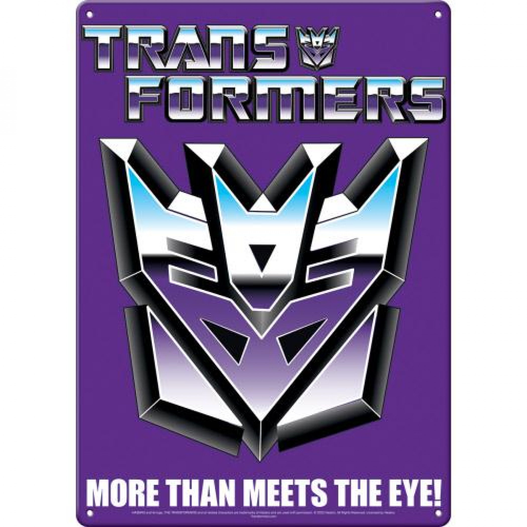 Transformers Decepticons More than Meets the Eye Metal Sign