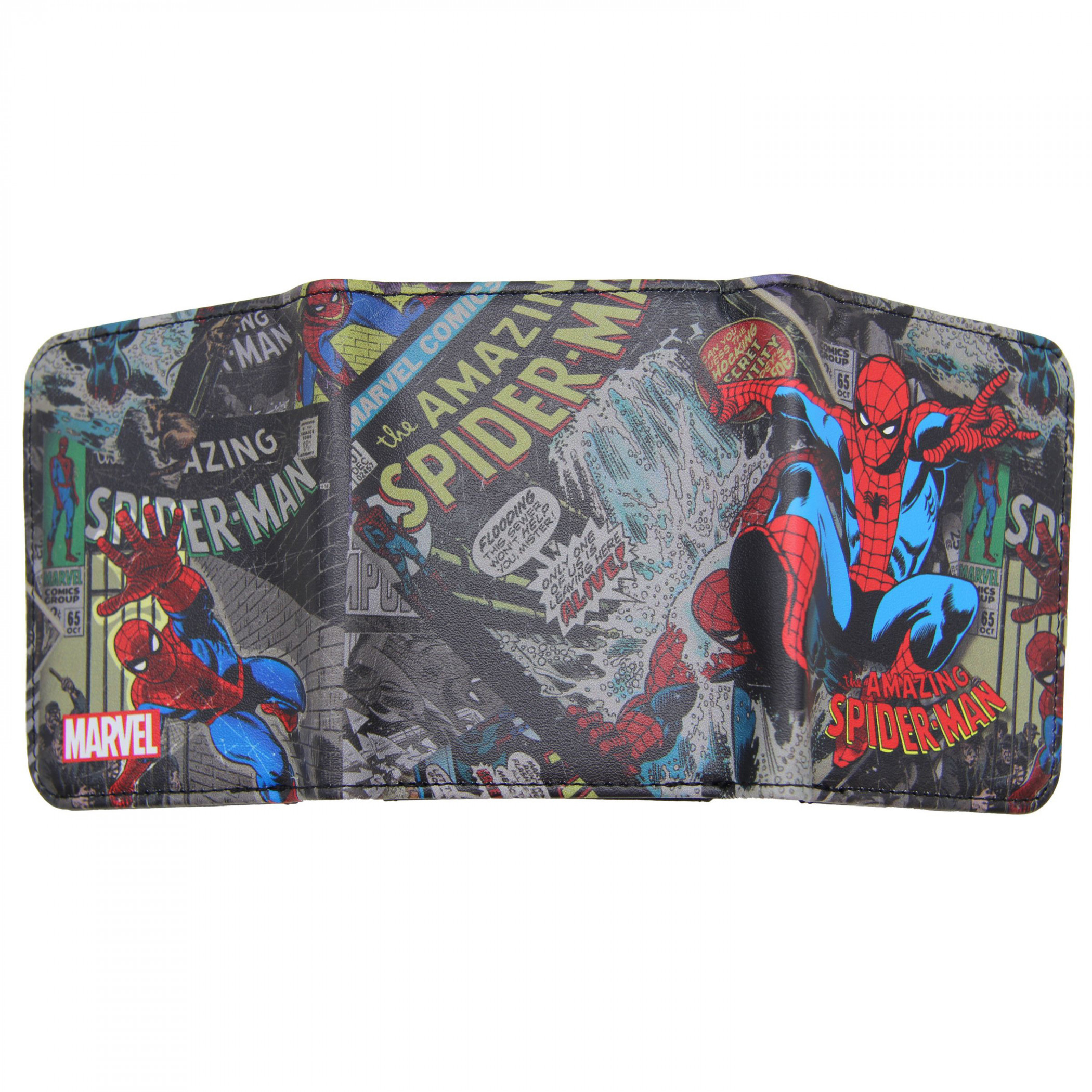 Spider-Man Jump and Cover Collage Trifold Wallet