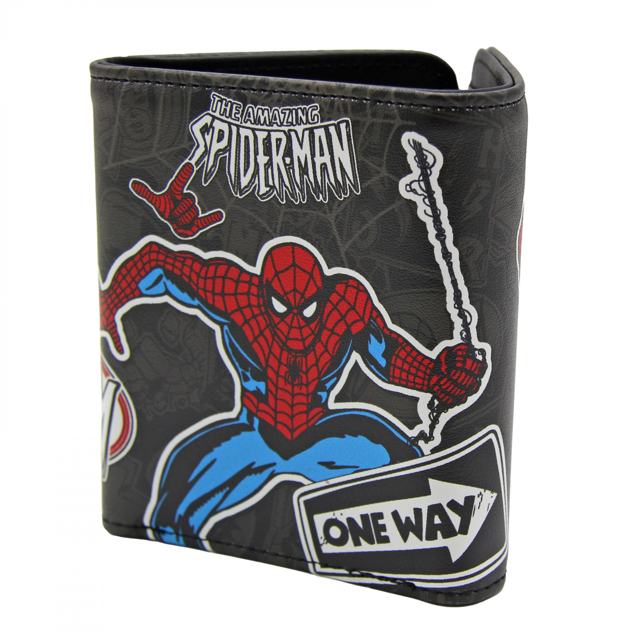 Spider-Man Sticker Collage Trifold Wallet