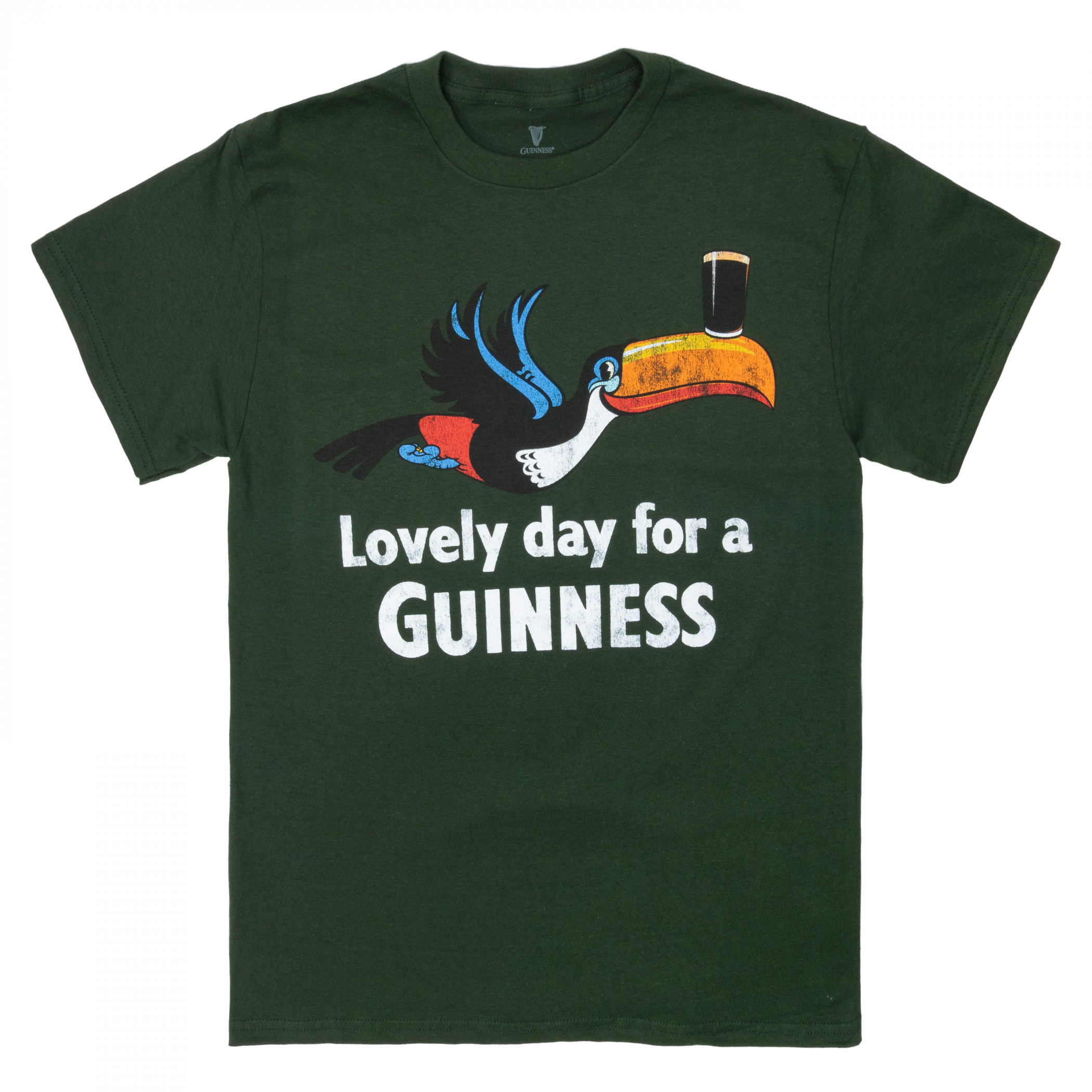 Guinness Gilroy Lovely Day Toucan Hunter Green T-Shirt - WearYourBeer