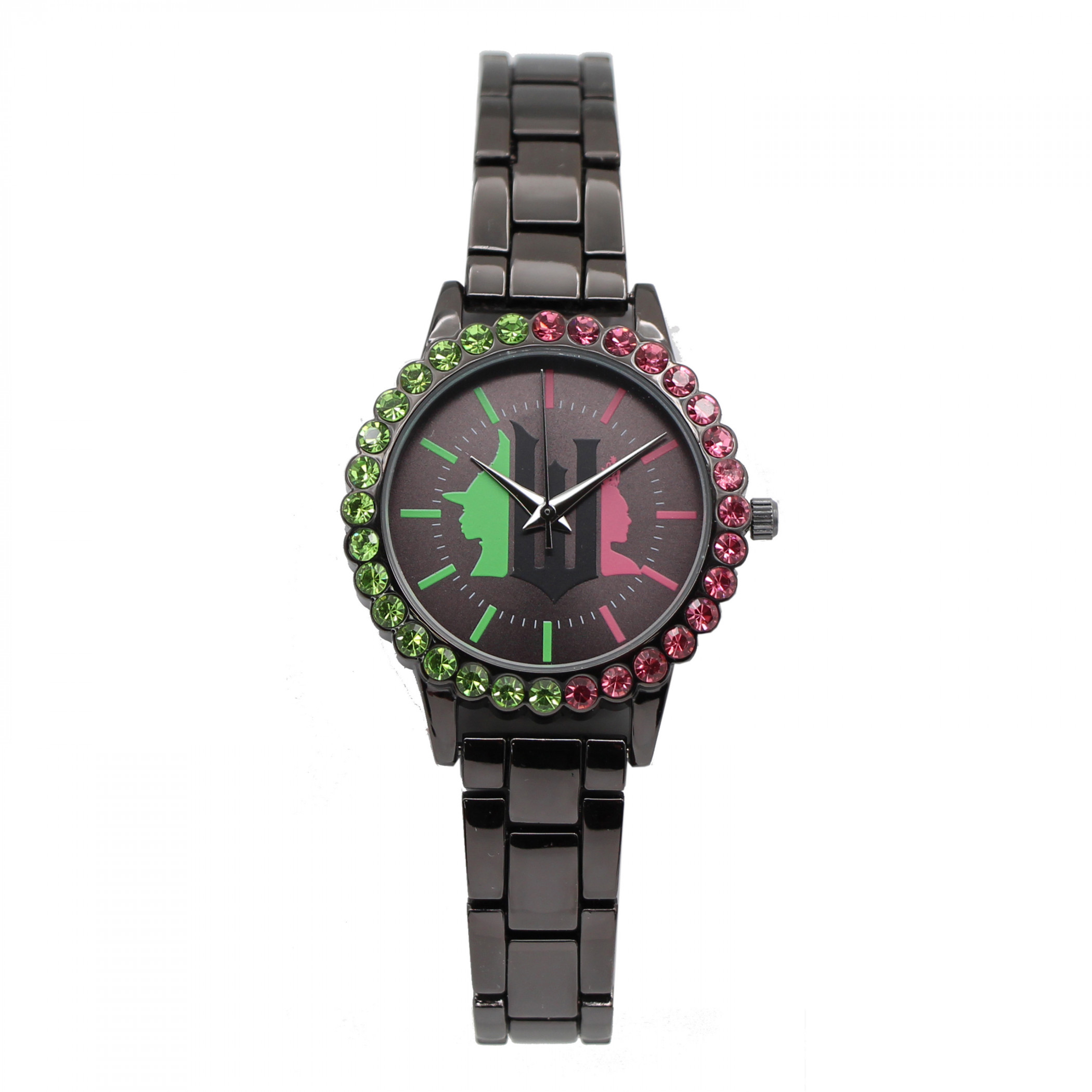 Wicked Analog Rhinestone-Rimmed Watch with Green Band & W Charm Universal Pictures  main image 4