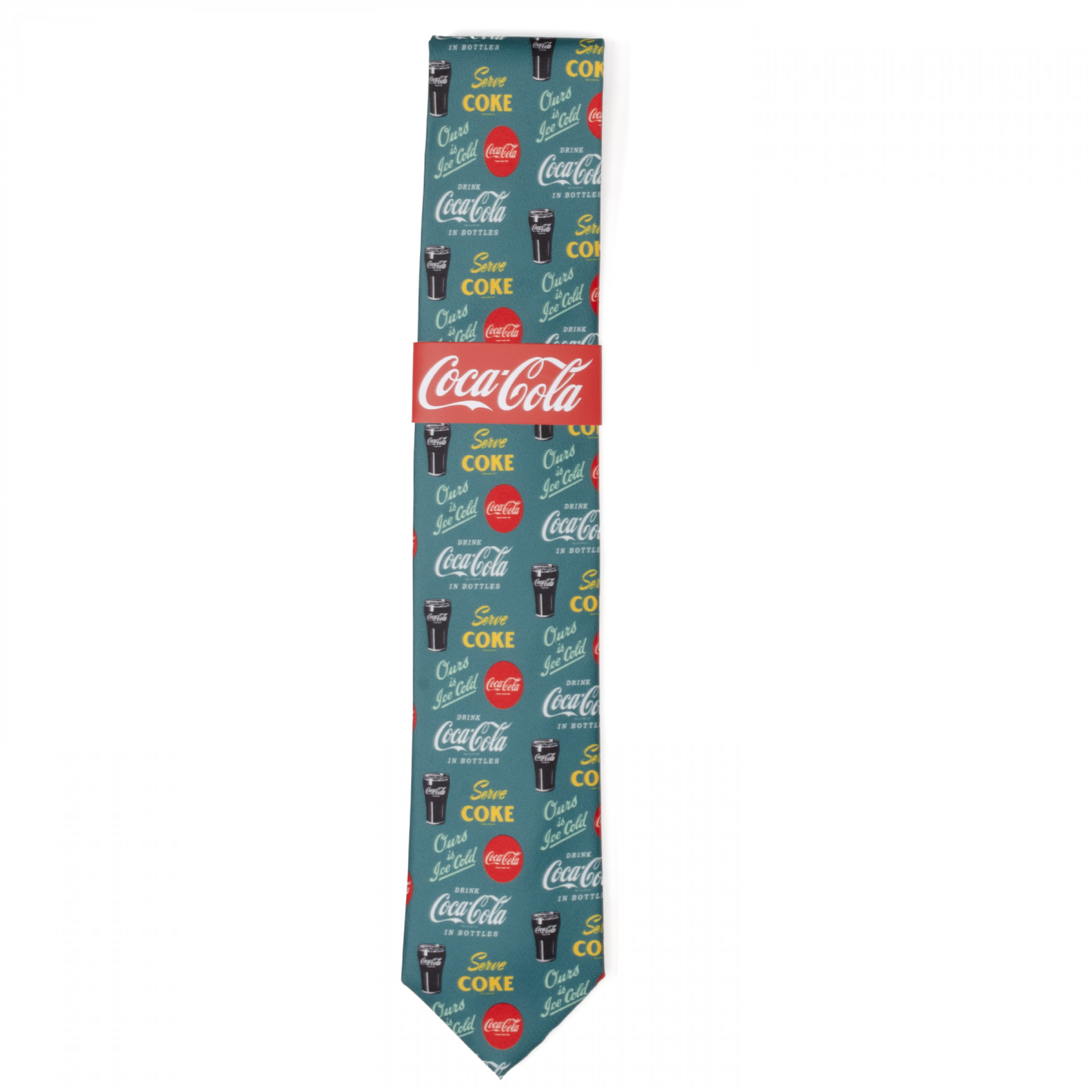 Coca-Cola Repeating Logos Green Neck Tie