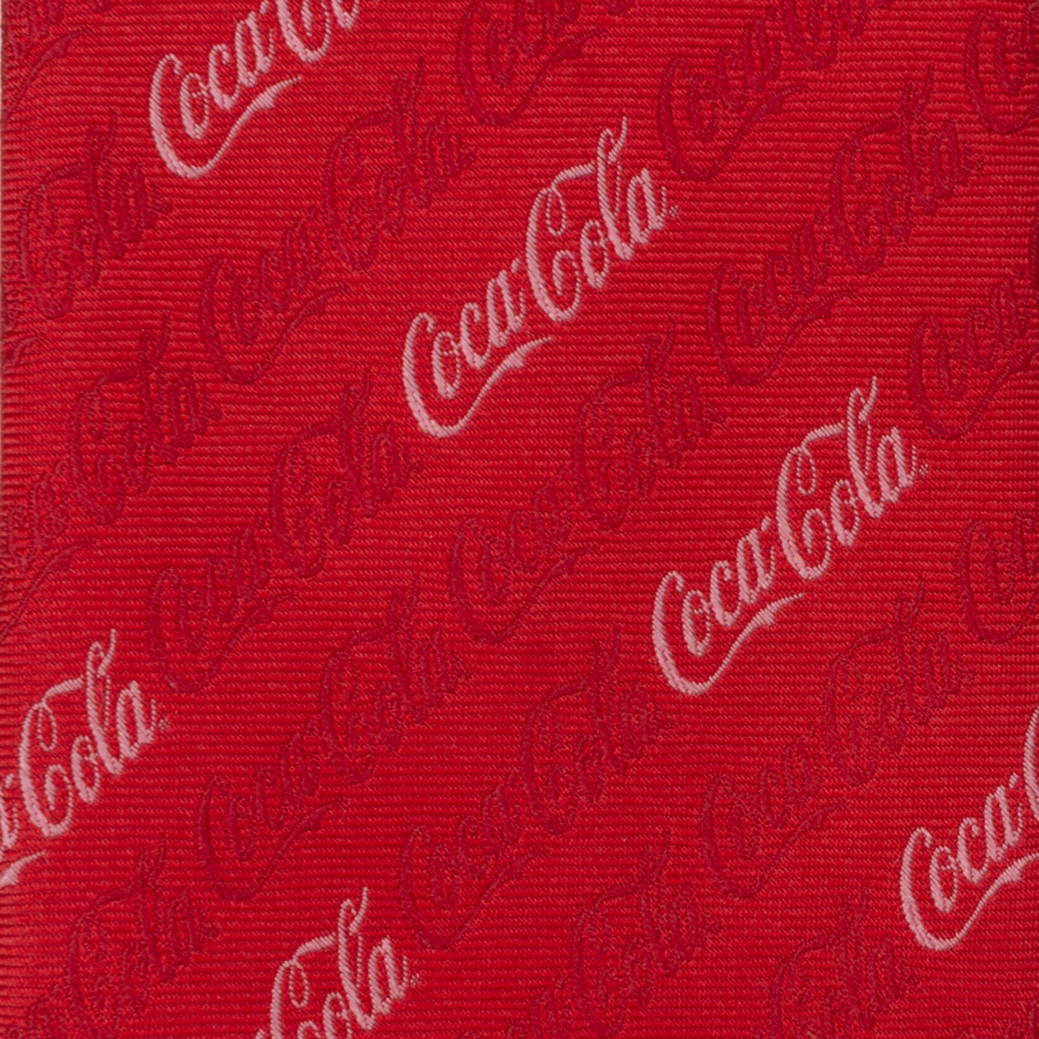 Coca-Cola White Script Repeating Logo on Red Neck Tie