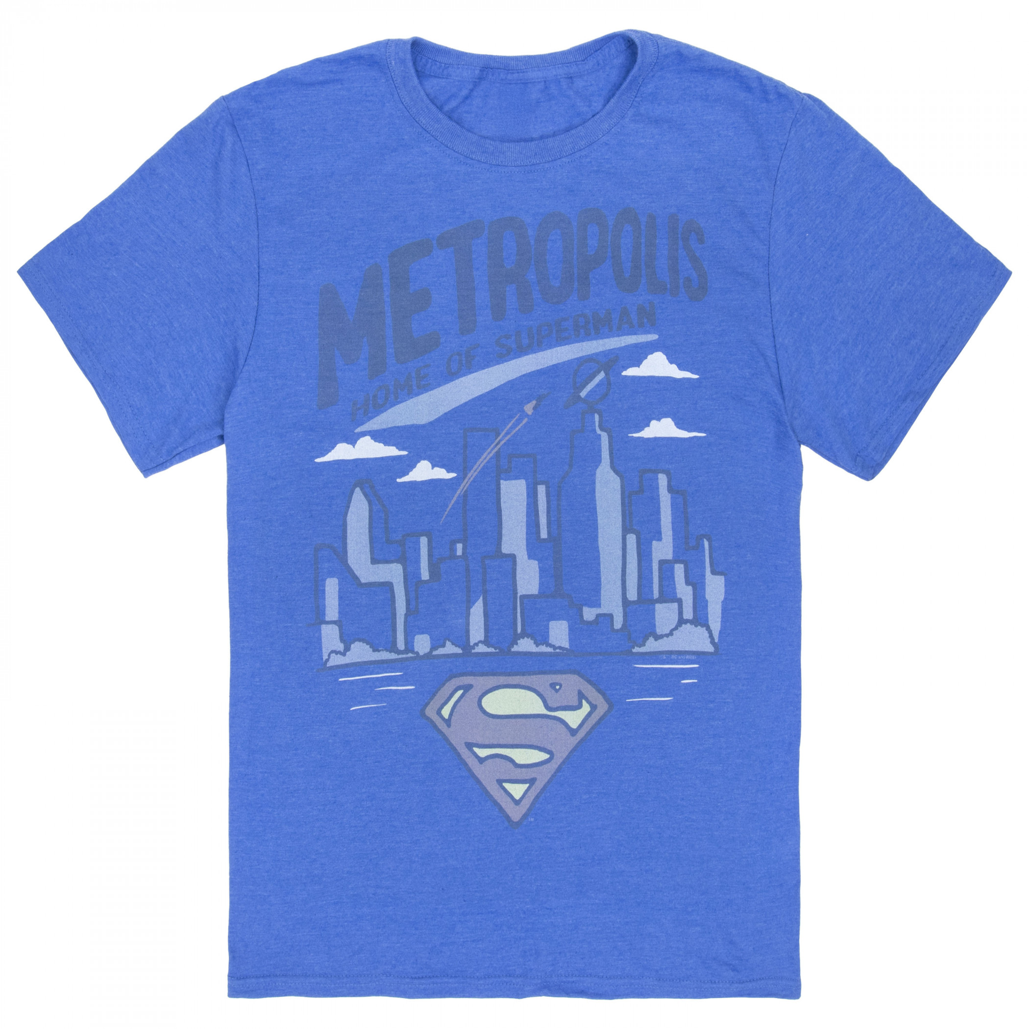 Superman Metropolis City Skyline Black Ink Premium T-Shirt