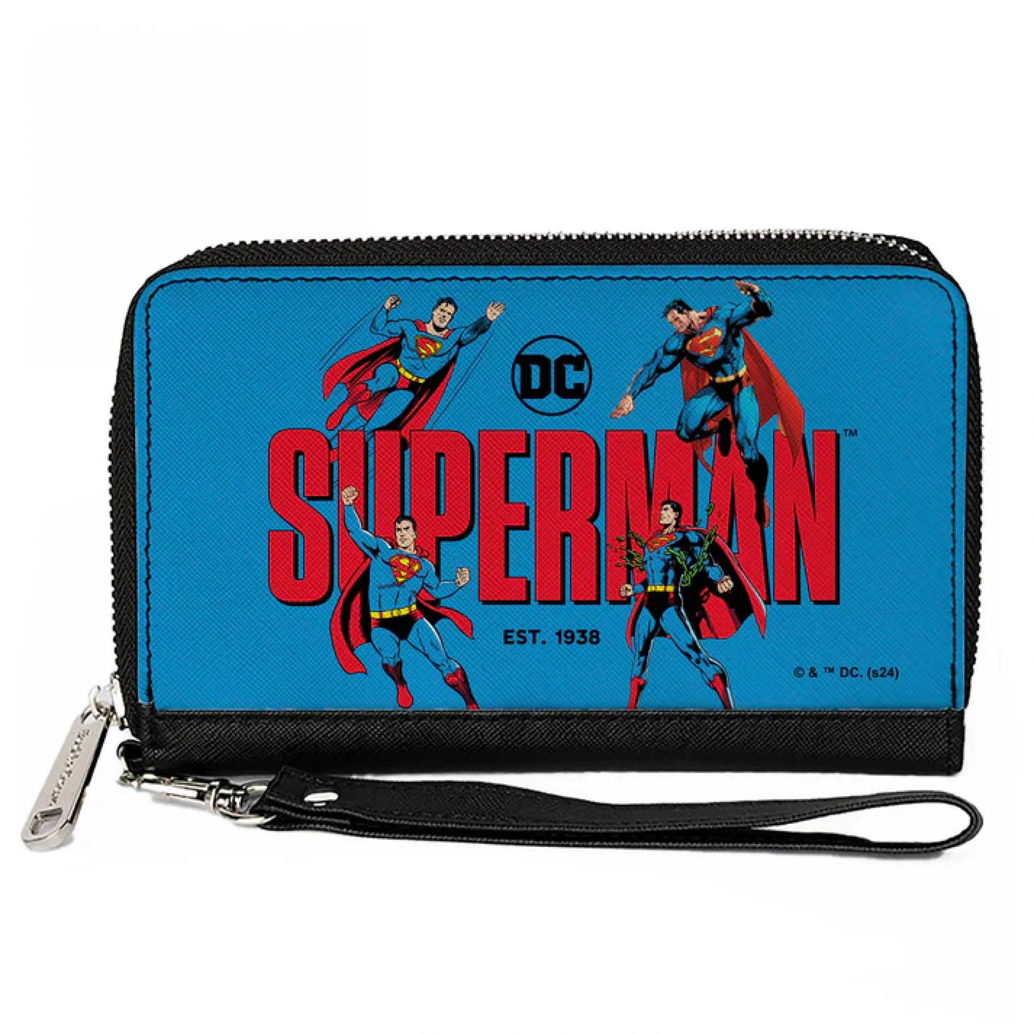 Superman Est. 1938 Action Poses Zip Around Wallet