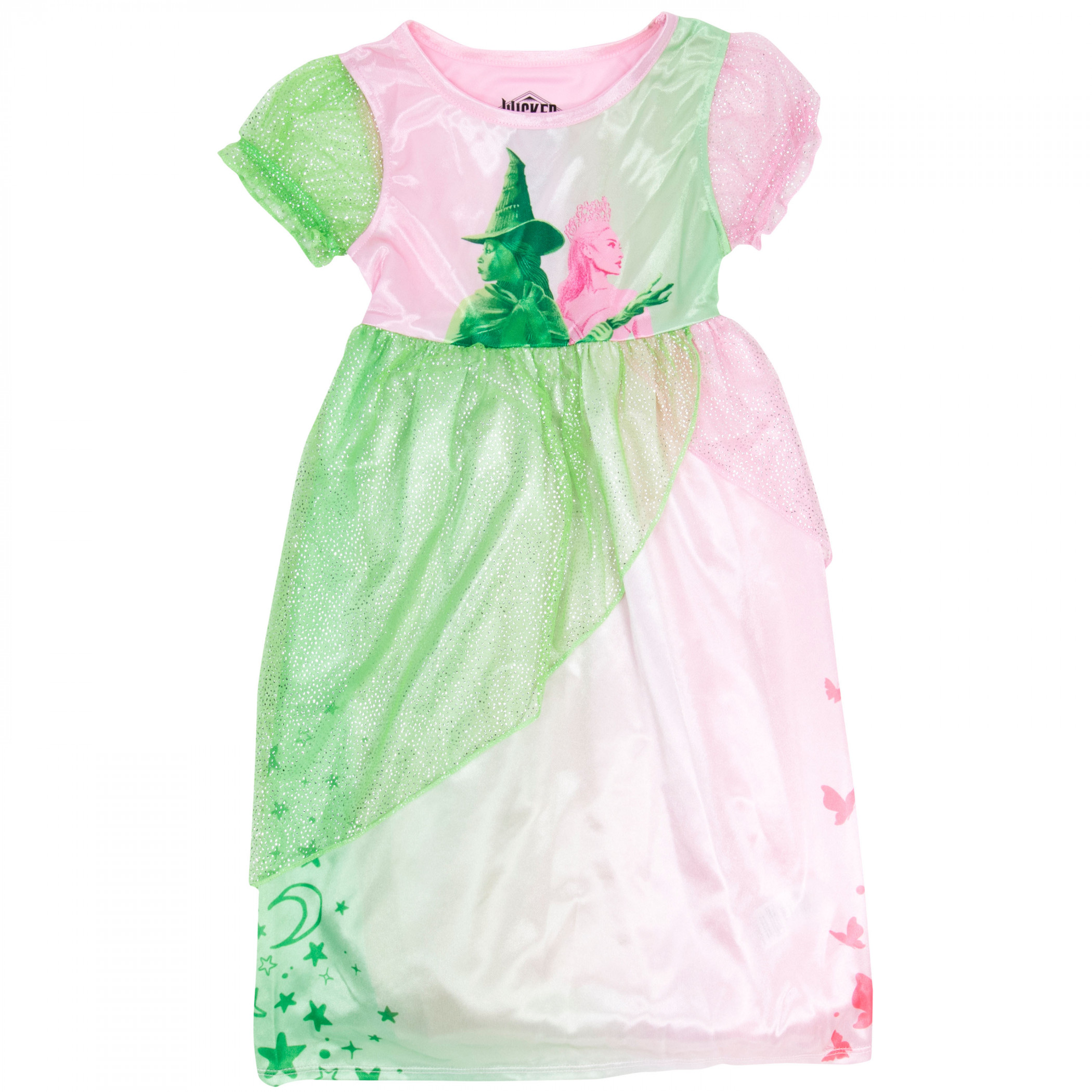 Wicked Elphaba and Glinda Pink and Green Girl's Nightgown - SuperHeroStuff