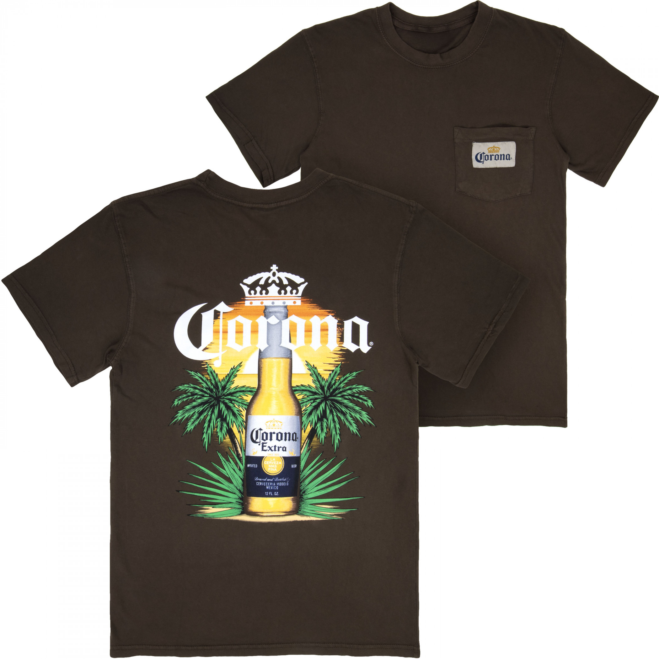 Corona Palm Tree Premium Super Soft Heavyweight Front Pocket Back