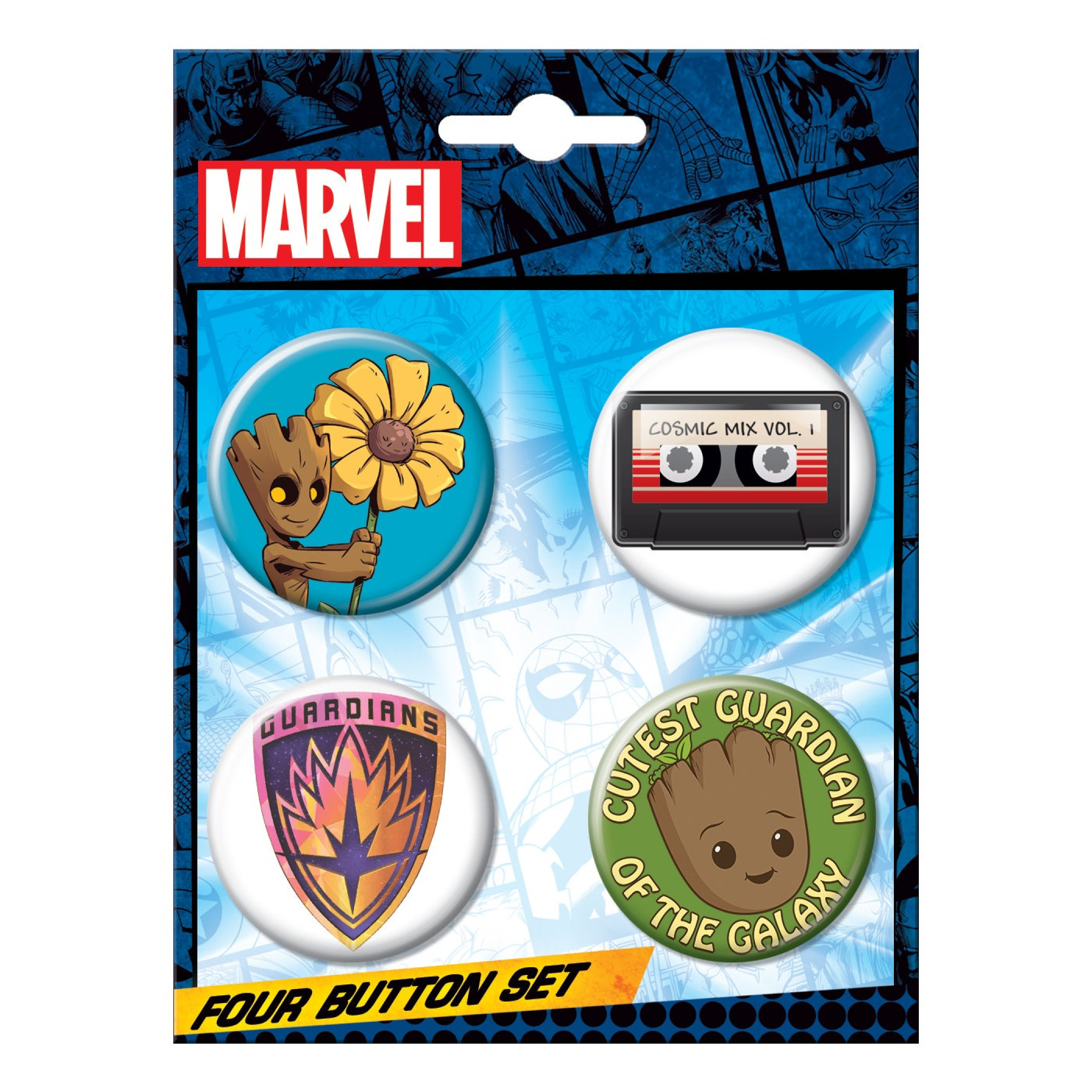 Guardians of The Galaxy Groot 4-Pack Button Set