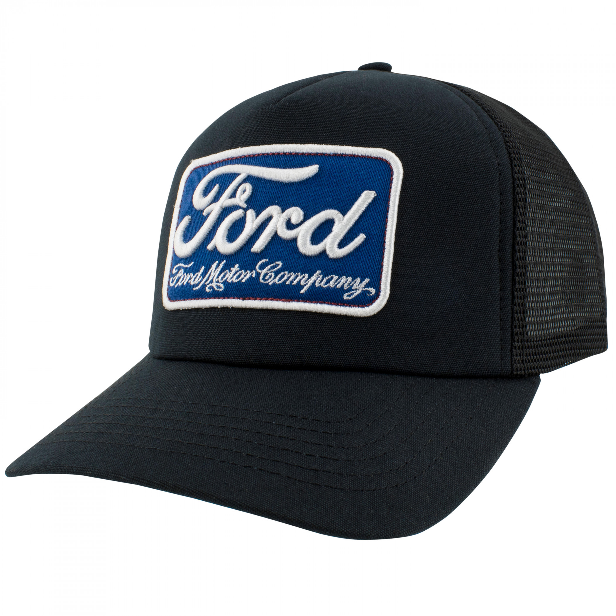 Ford Motor Embroidered Patch Trucker Hat - WearYourBeer
