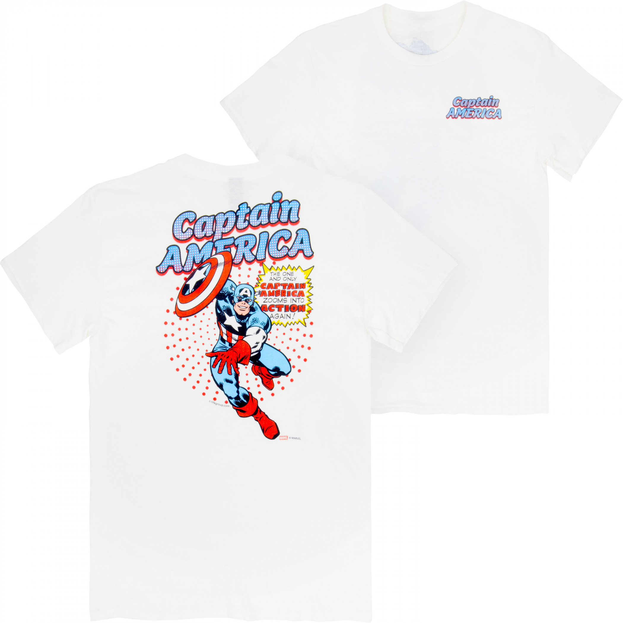 Captain America The One and Only Cap Front and Back Print T-Shirt 