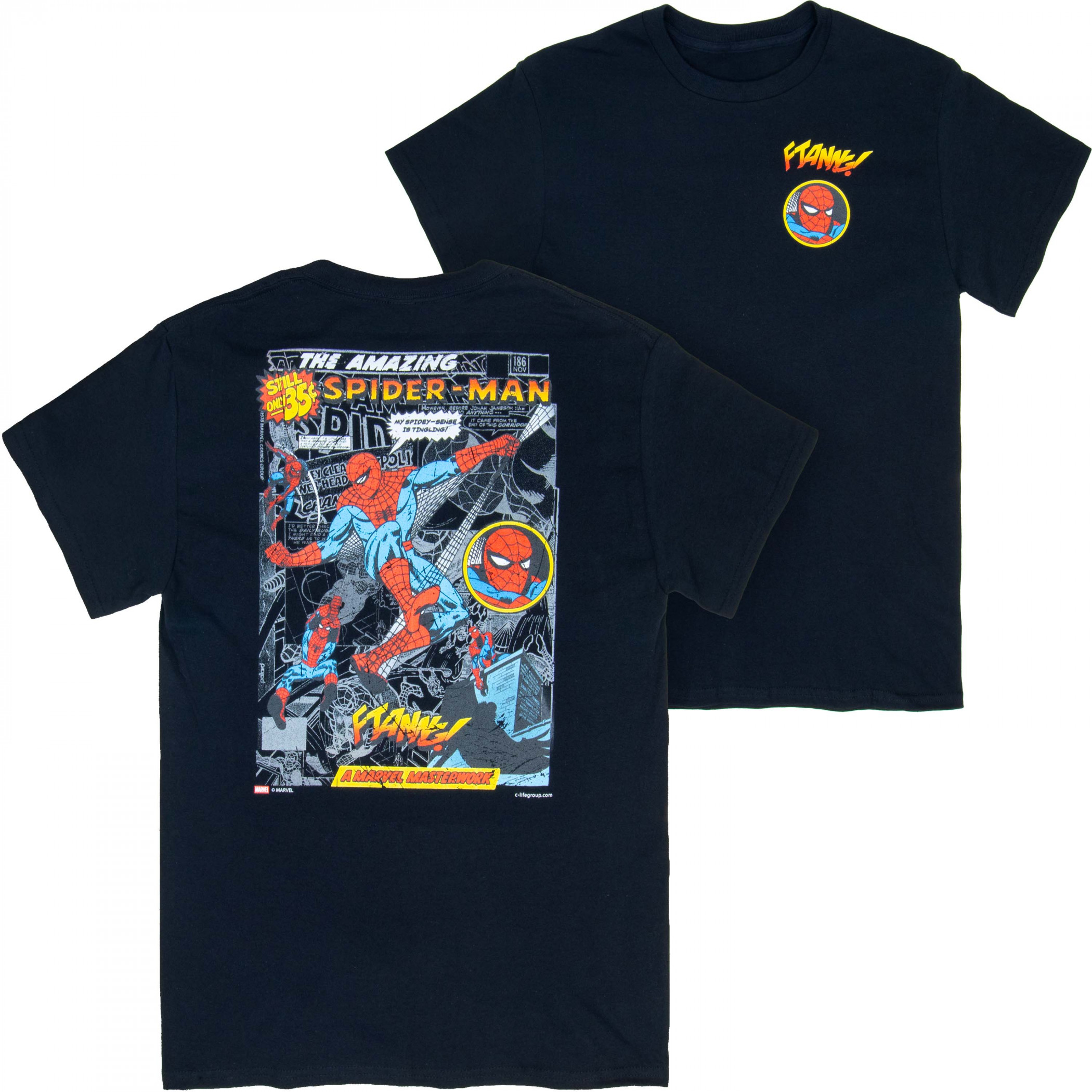 Spider-Man Webslinger Front and Back Print T-Shirt - SuperHeroStuff