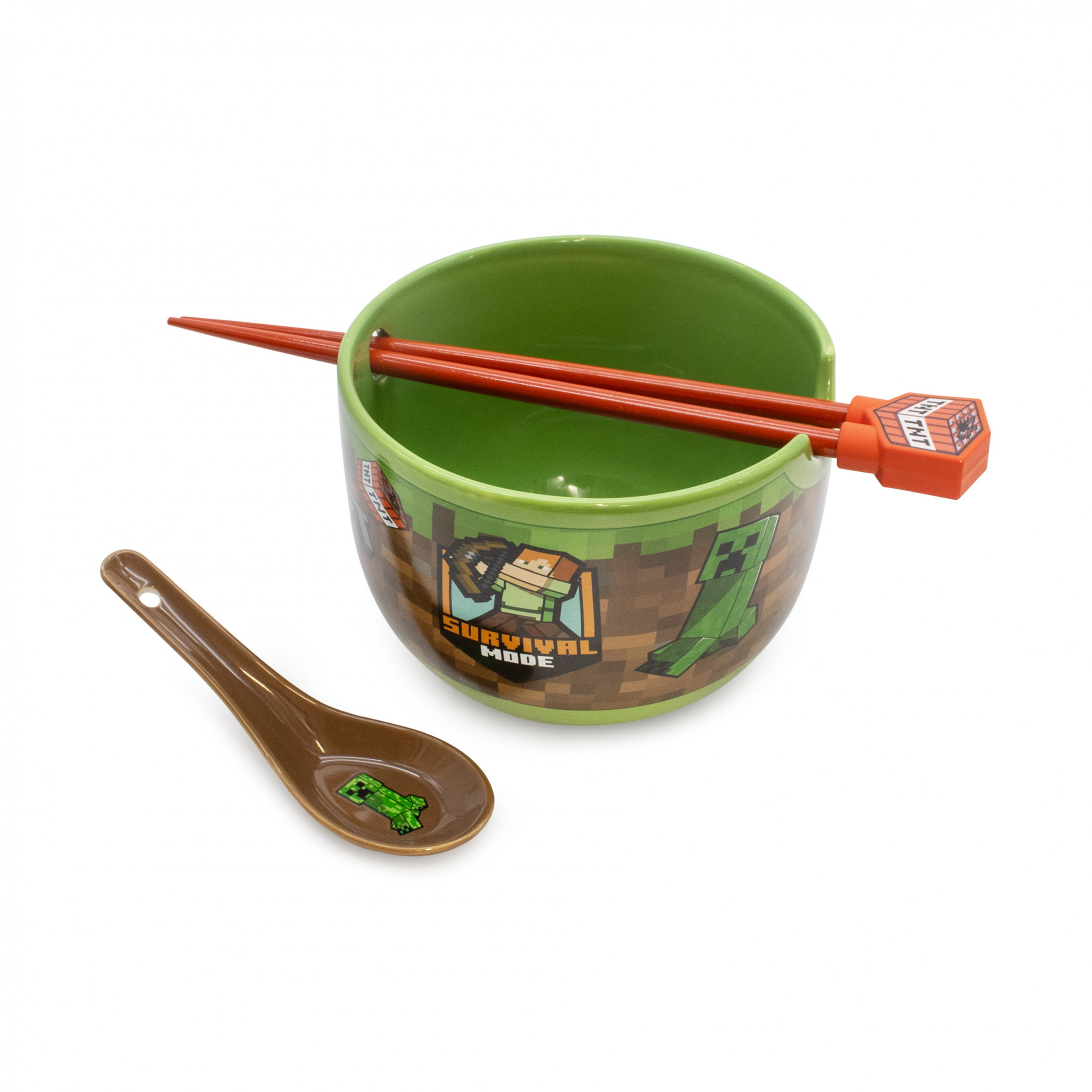 Minecraft Grass Block Ramen Bowl Bundle - SuperHeroStuff