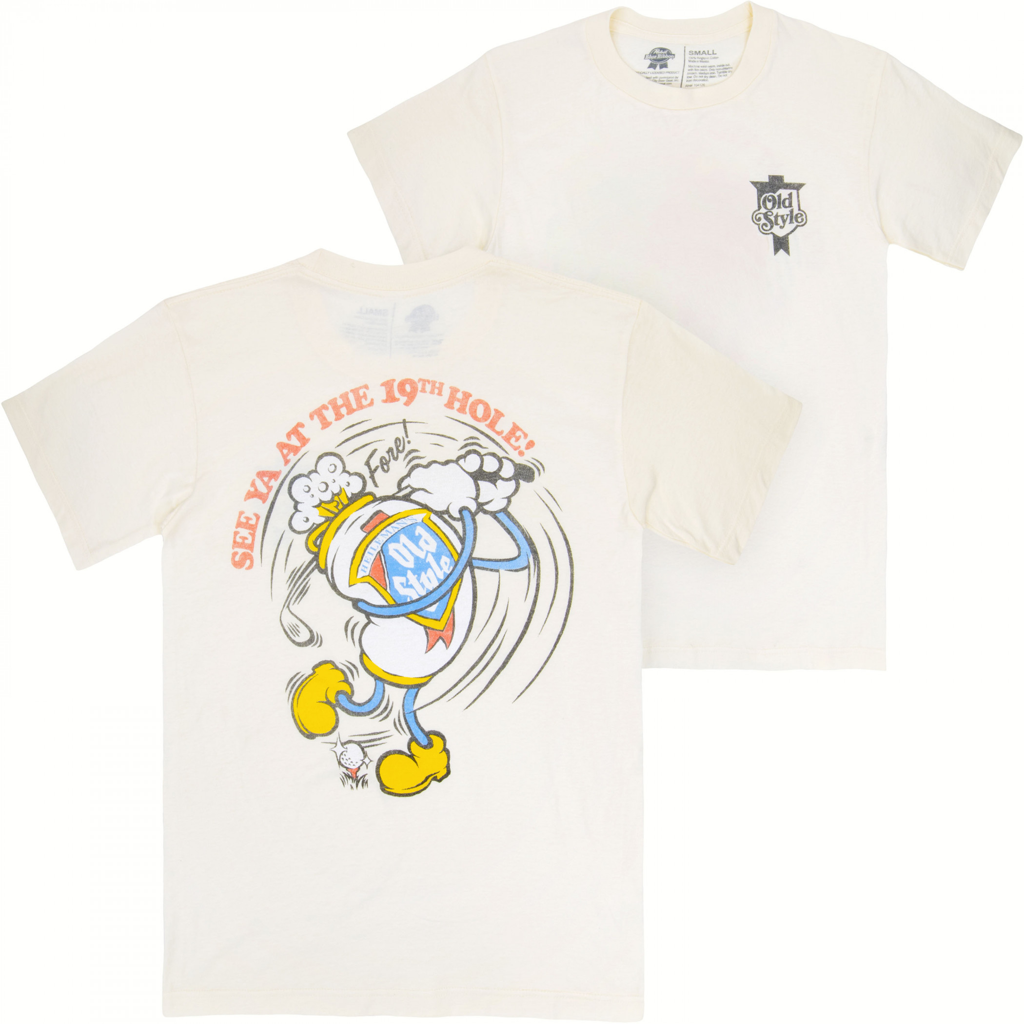 Old Style Golf See Ya at The 19th Hole Front and Back Print T