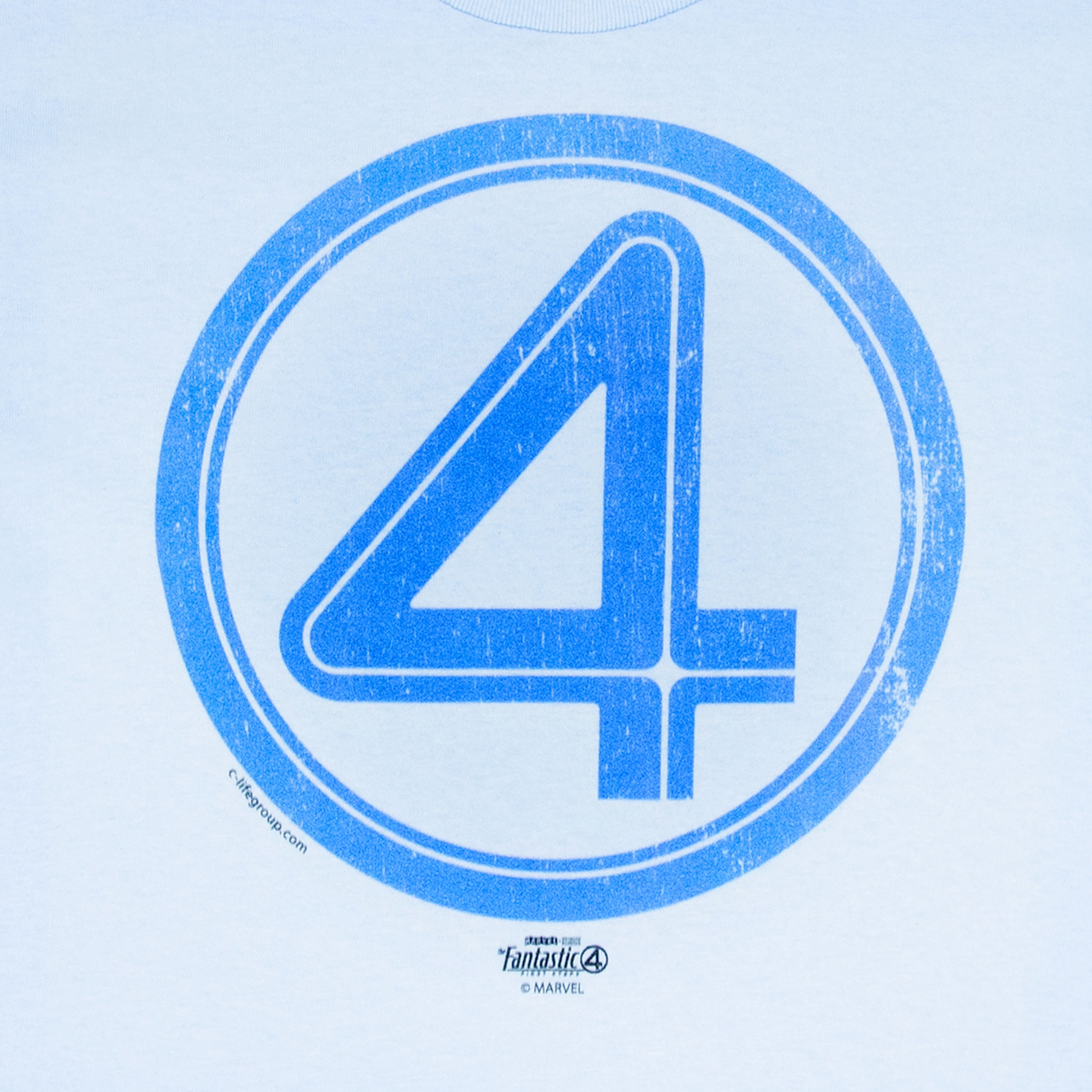 Fantastic Four Logo Blue Colorway T-Shirt - SuperHeroStuff