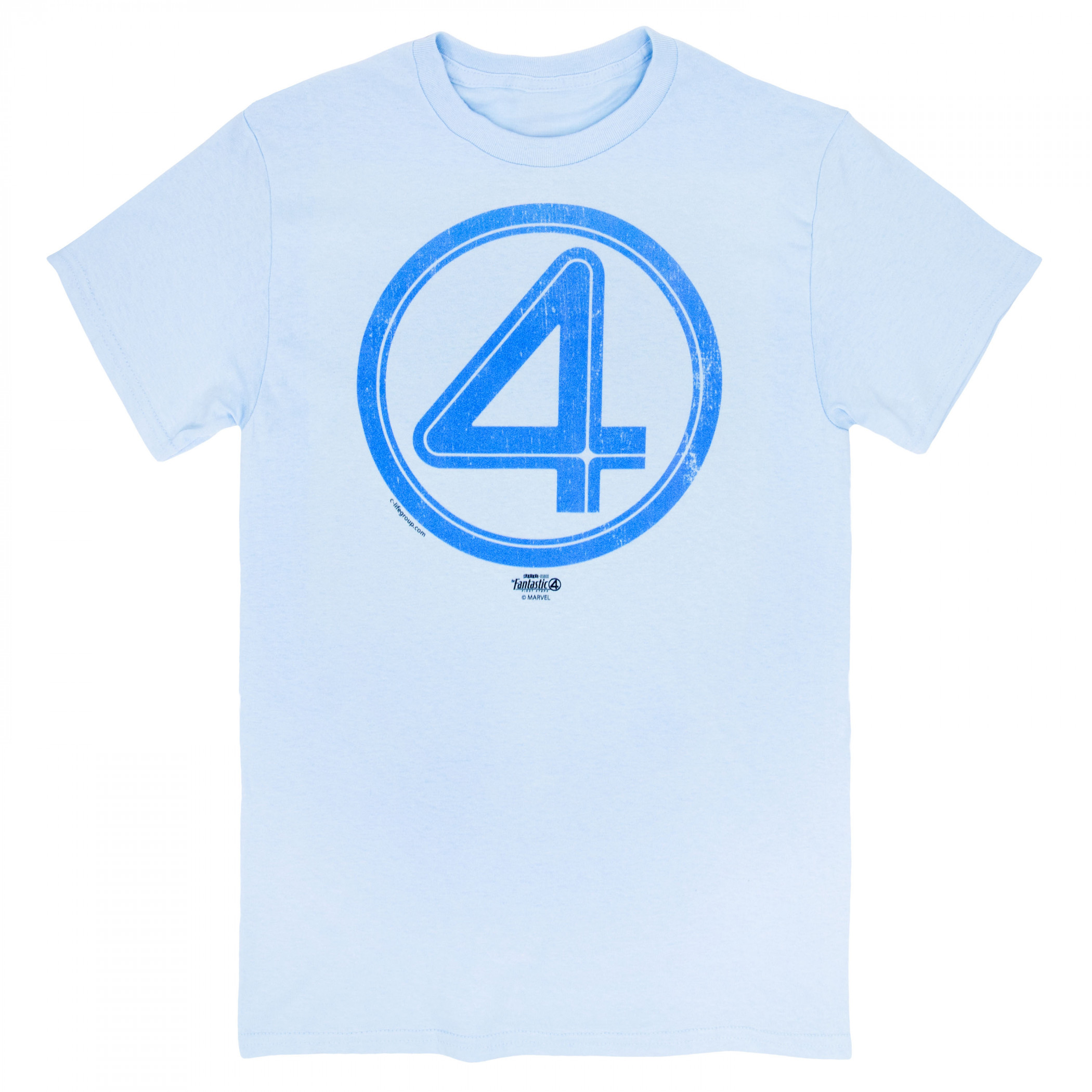 Fantastic Four Logo Blue Colorway T-Shirt - SuperHeroStuff