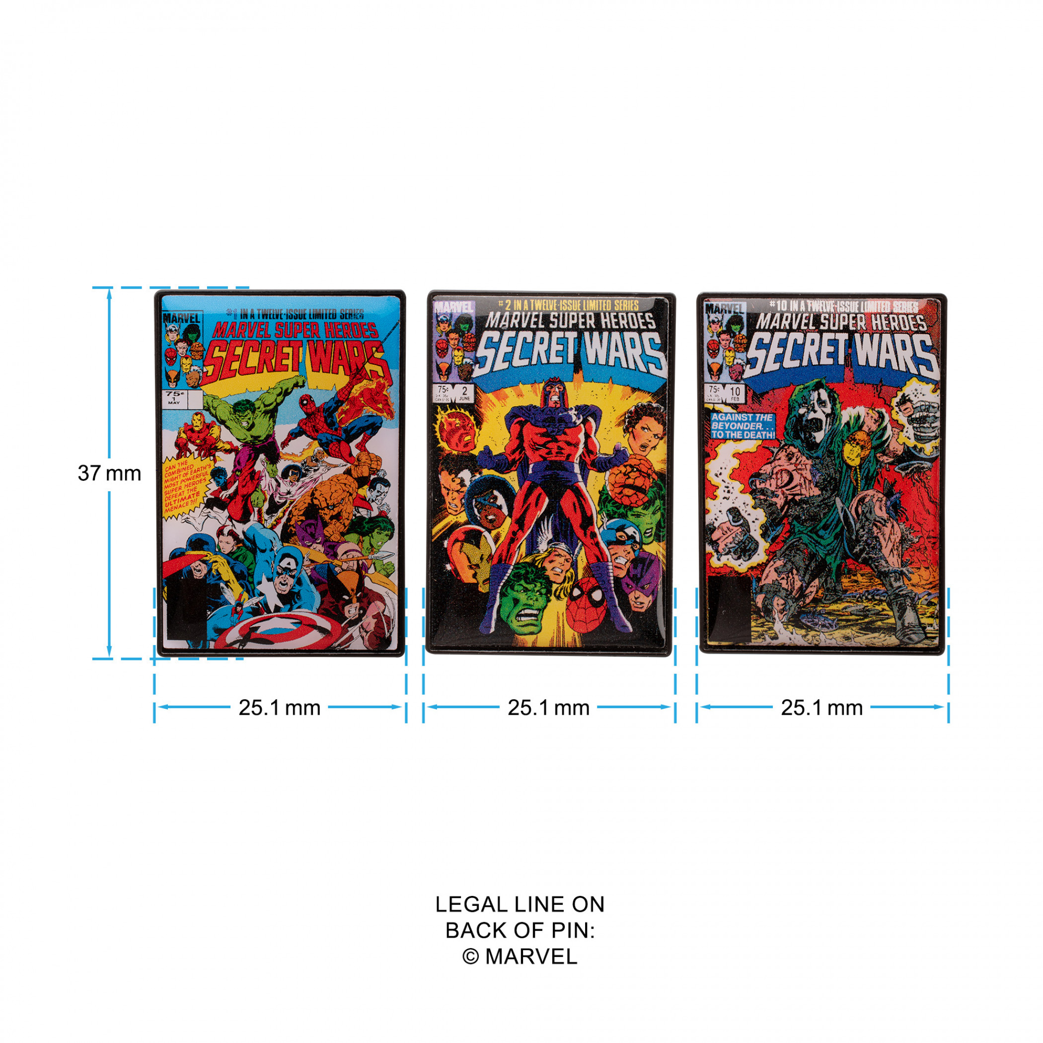 Avengers Secret Wars Comic Cover Collectors Edition Pin Set 