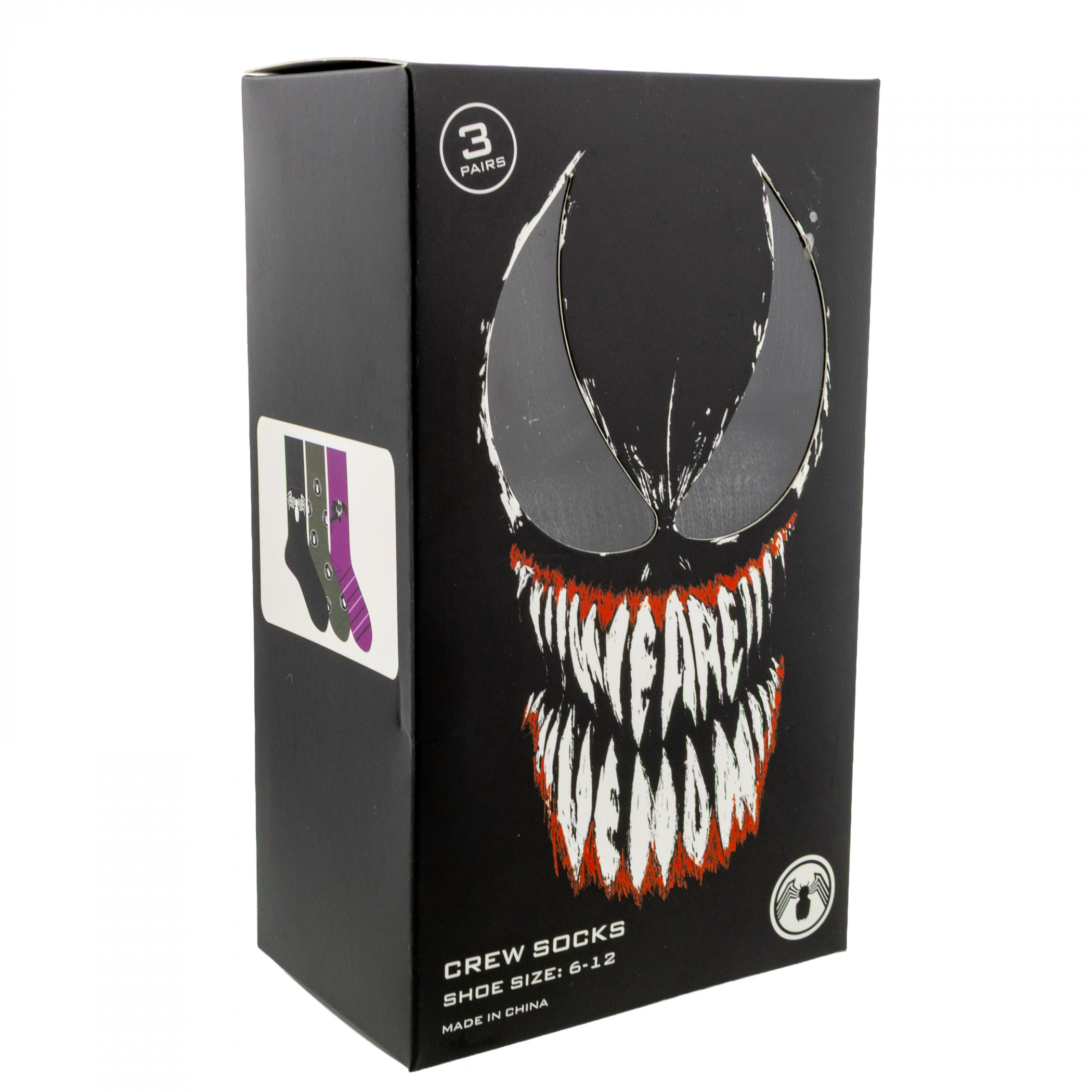 Venom - We are Venom 3-Pair Crew Socks Box Set - SuperHeroStuff