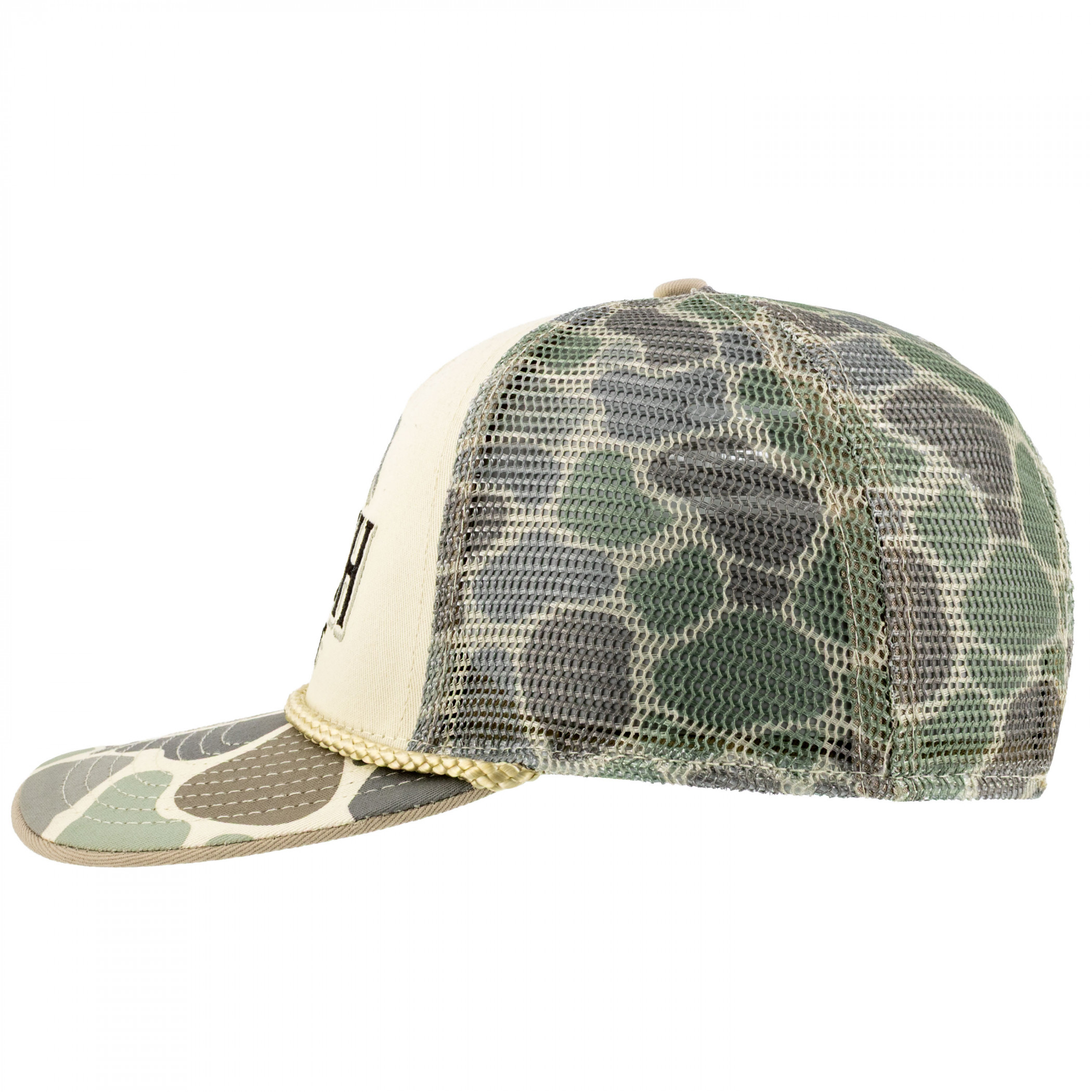 NASH Embroidered Camo Baseball Cap Hat- Light Gray & White Adjustable NASH Classic Trucker [Multicam Black] – The Nash Collection main image 2