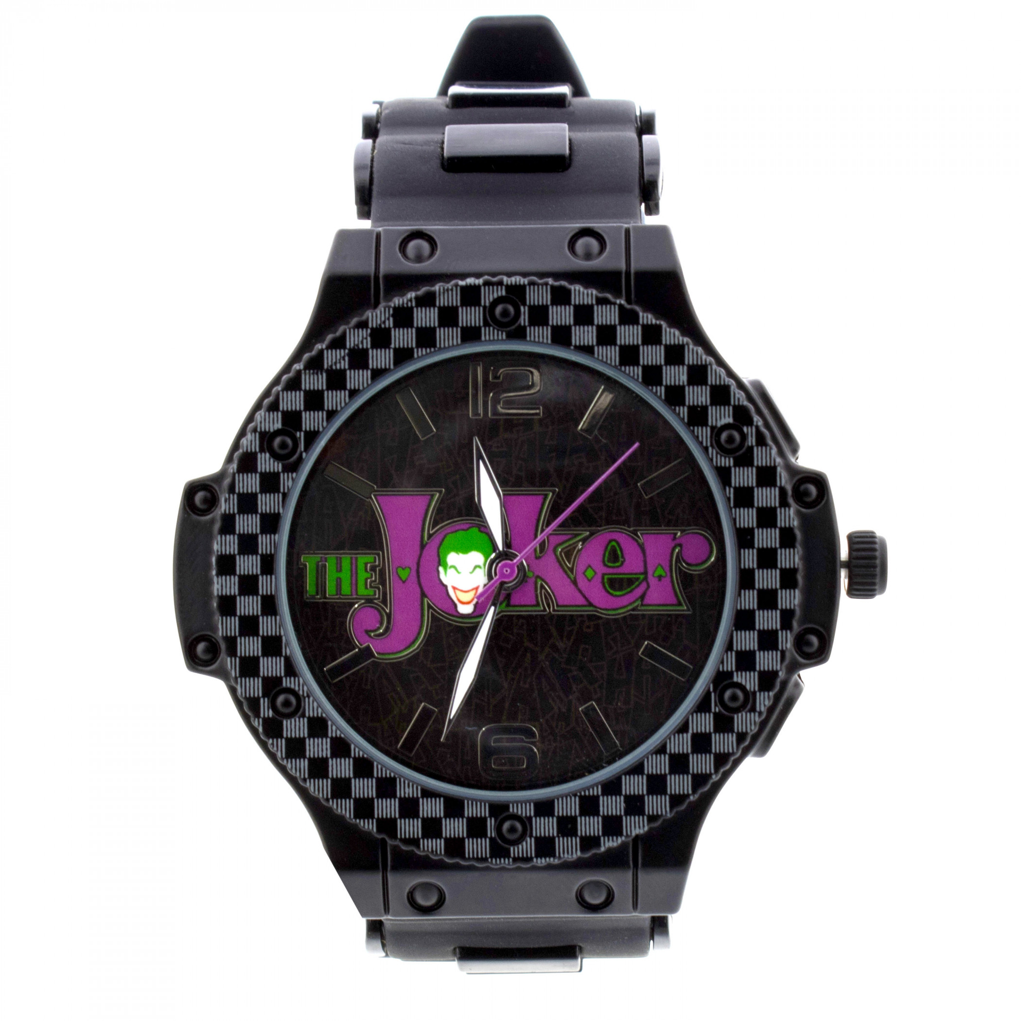 Joker　1506060 Joker Purple Logo Black Men's Watch - SuperHeroStuff