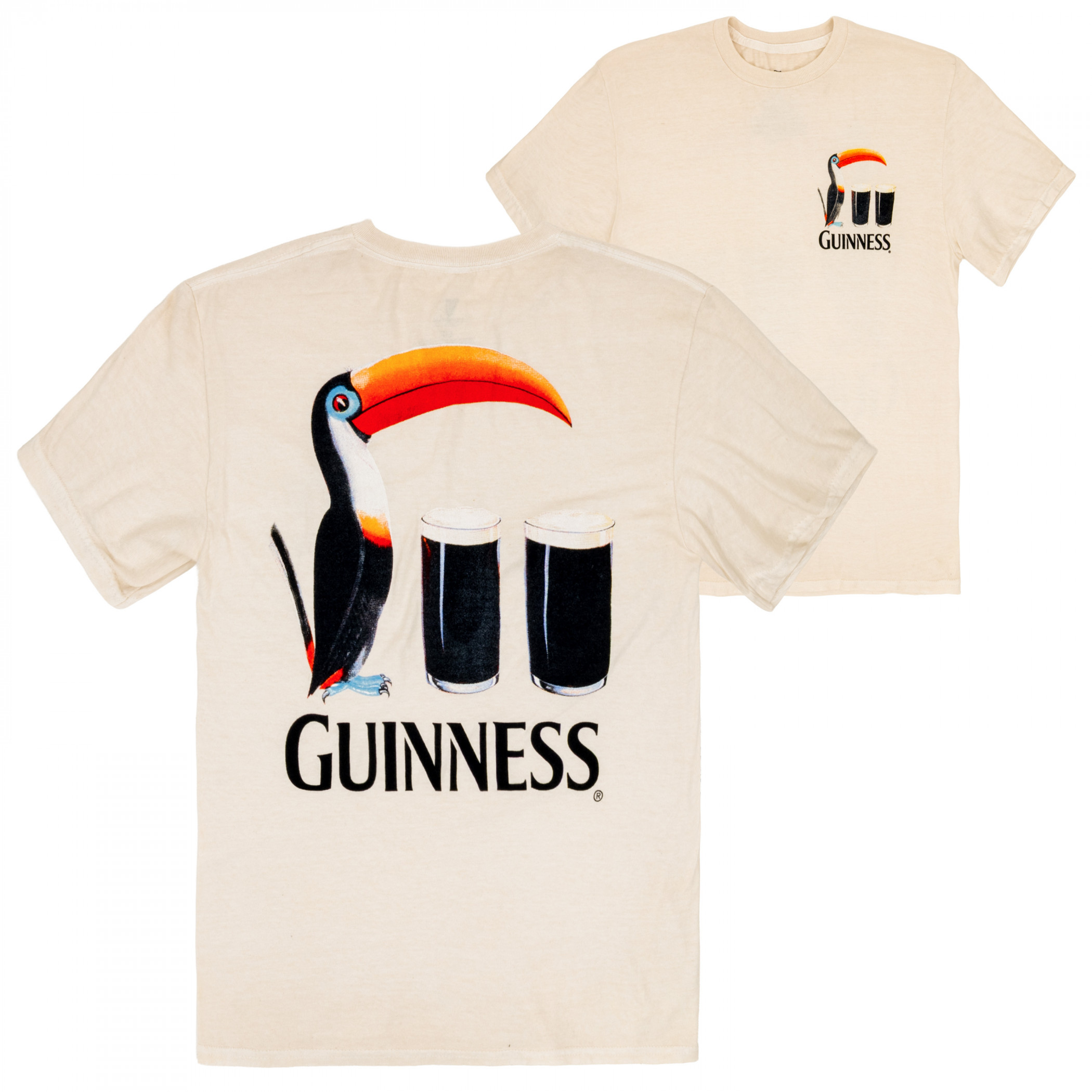 Guinness Toucan Two Pints Mineral Wash Front and Back Print T