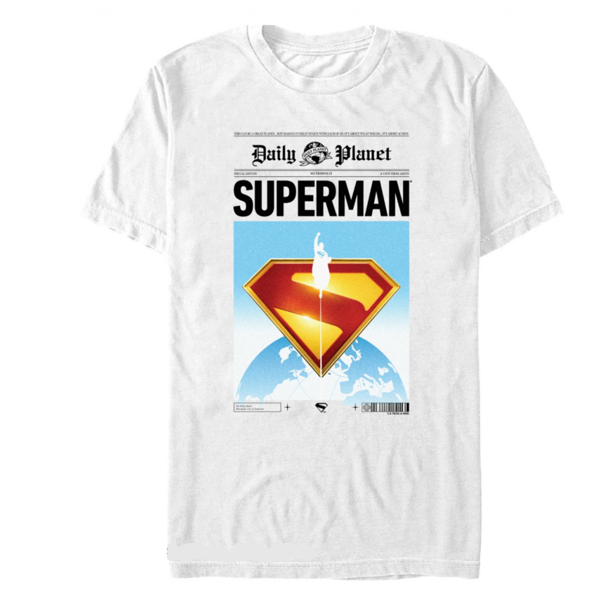 Superman Daily Planet Front Page with Logo T-shirt - SuperHeroStuff