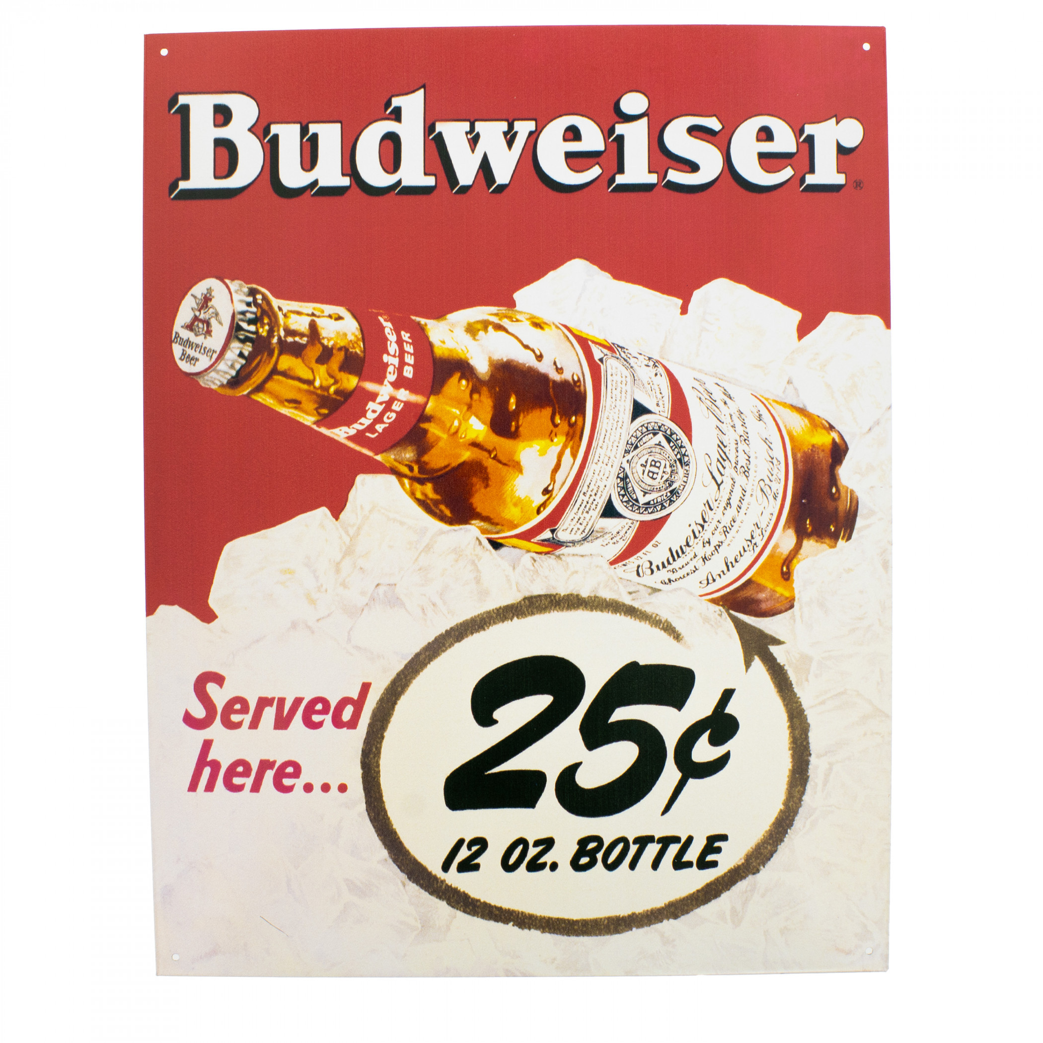 Budweiser 25 Cent Bottle Tin Sign - WearYourBeer