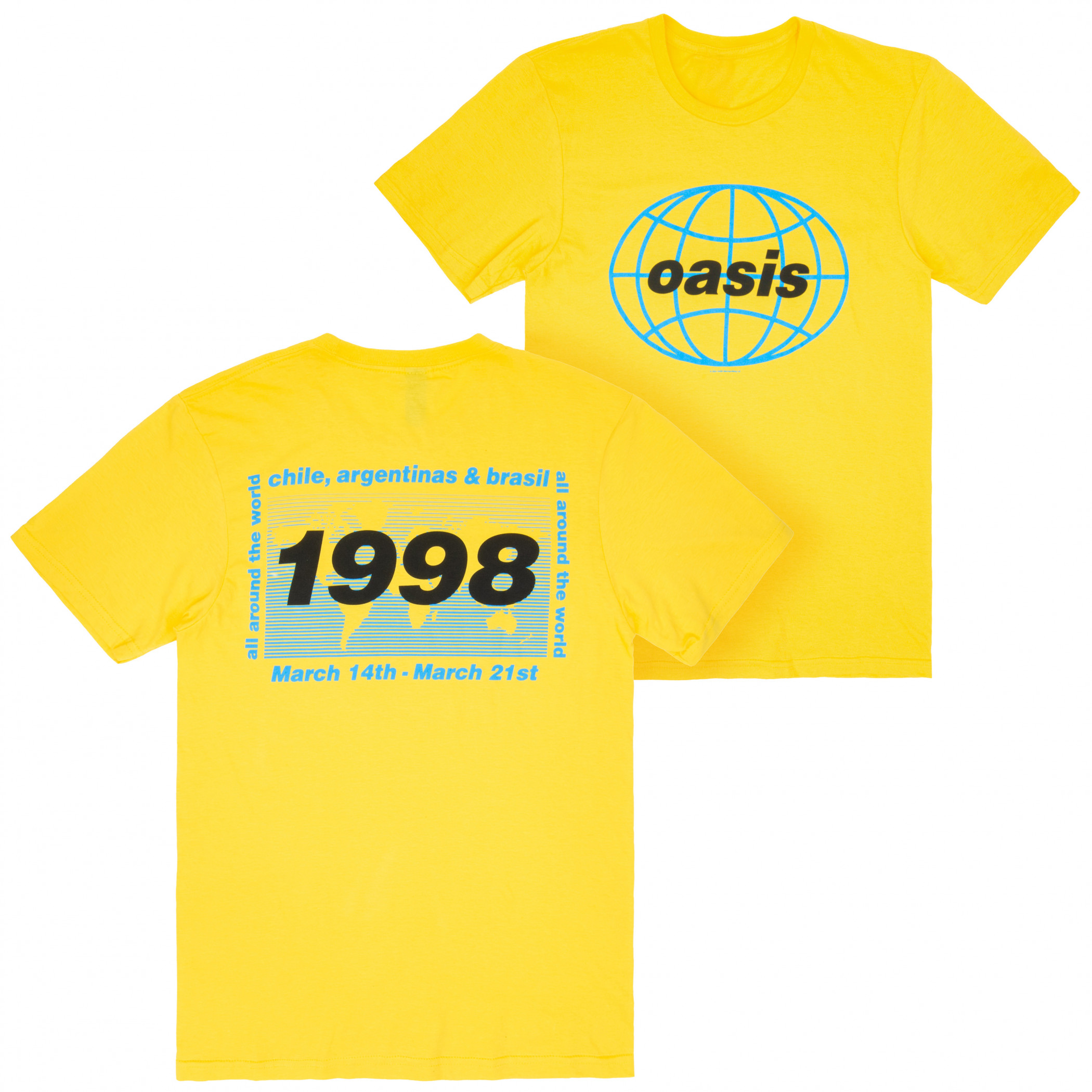 Oasis ツアーTシャツ　1998 tokyo＆hong kong 140cm Oasis 1998 World Tour South America Front and Back Print T-Shirt