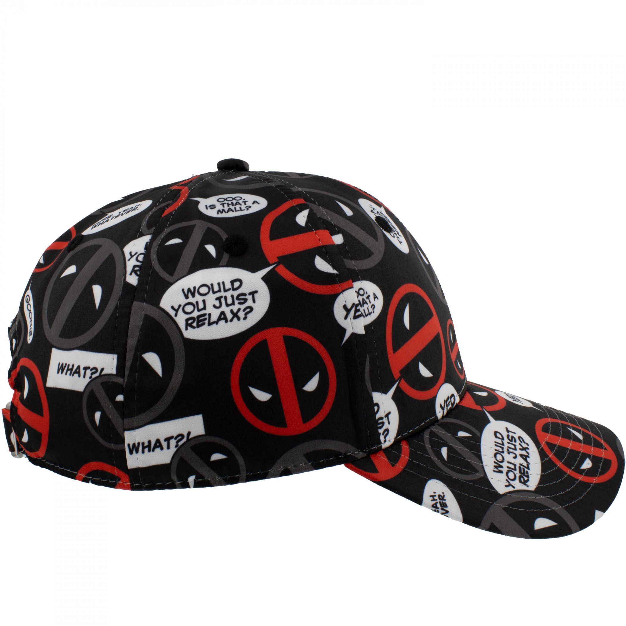 Deadpool Logos and Quotes Collage Snapback Hat