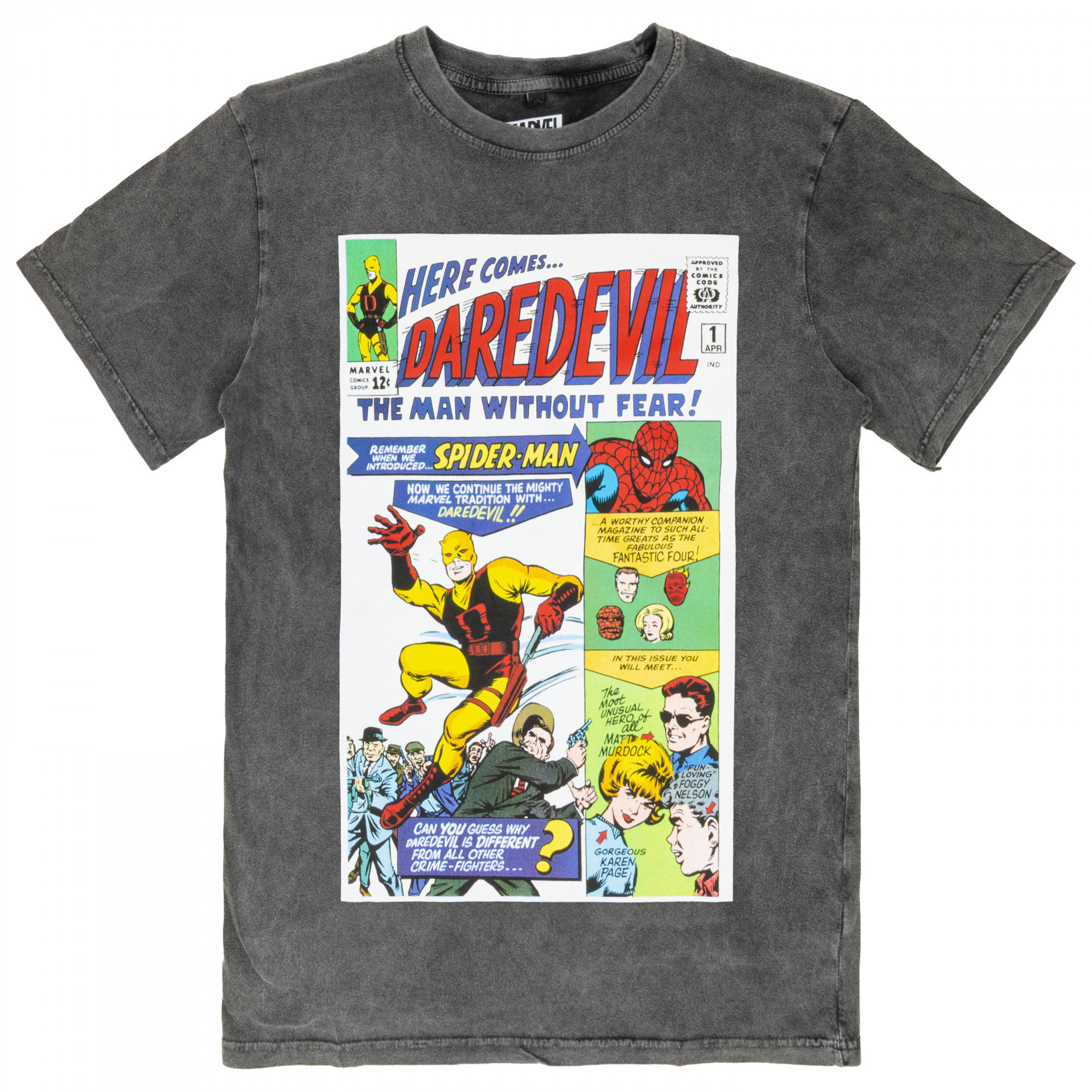 Dare Devil Comic Book Cover #1 Stone Wash T-Shirt - SuperHeroStuff