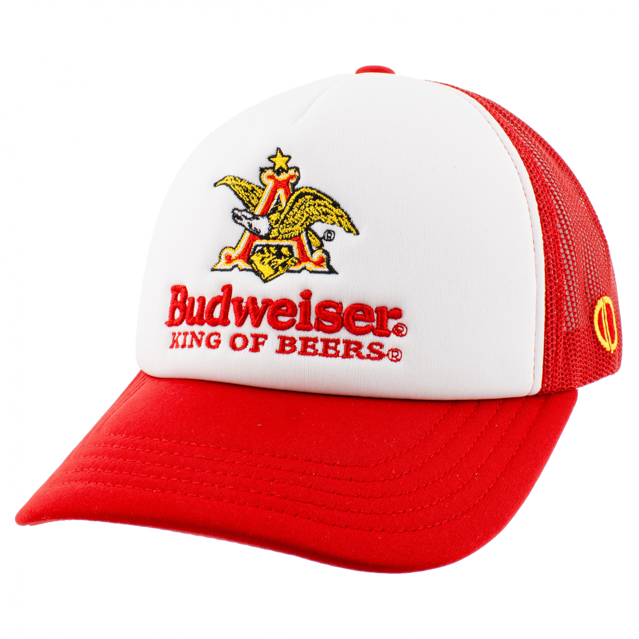Budweiser King of Beers Retro Red Mesh Trucker Hat WearYourBeer