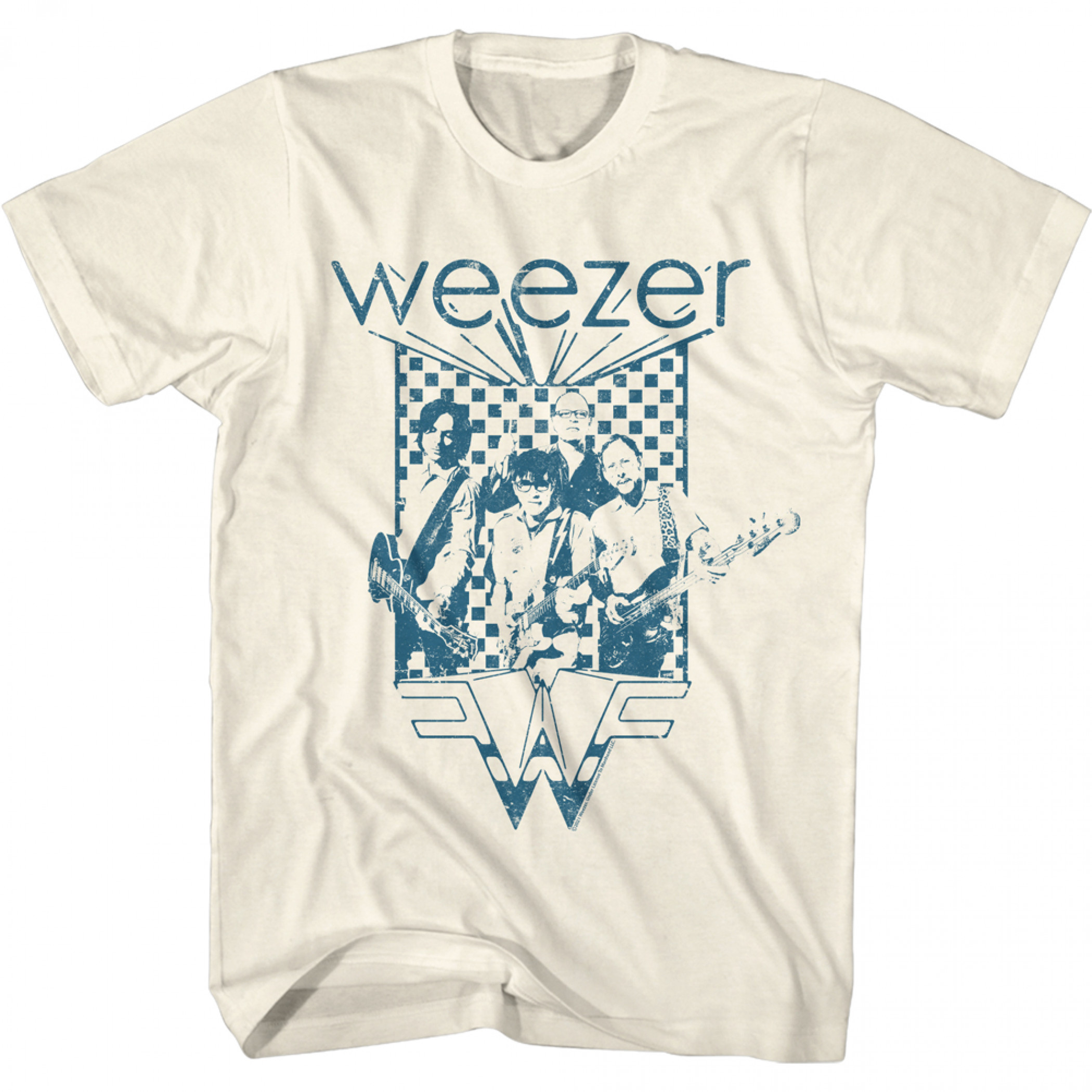 Weezer Blue Checkered Natural T-Shirt - WearYourBeer