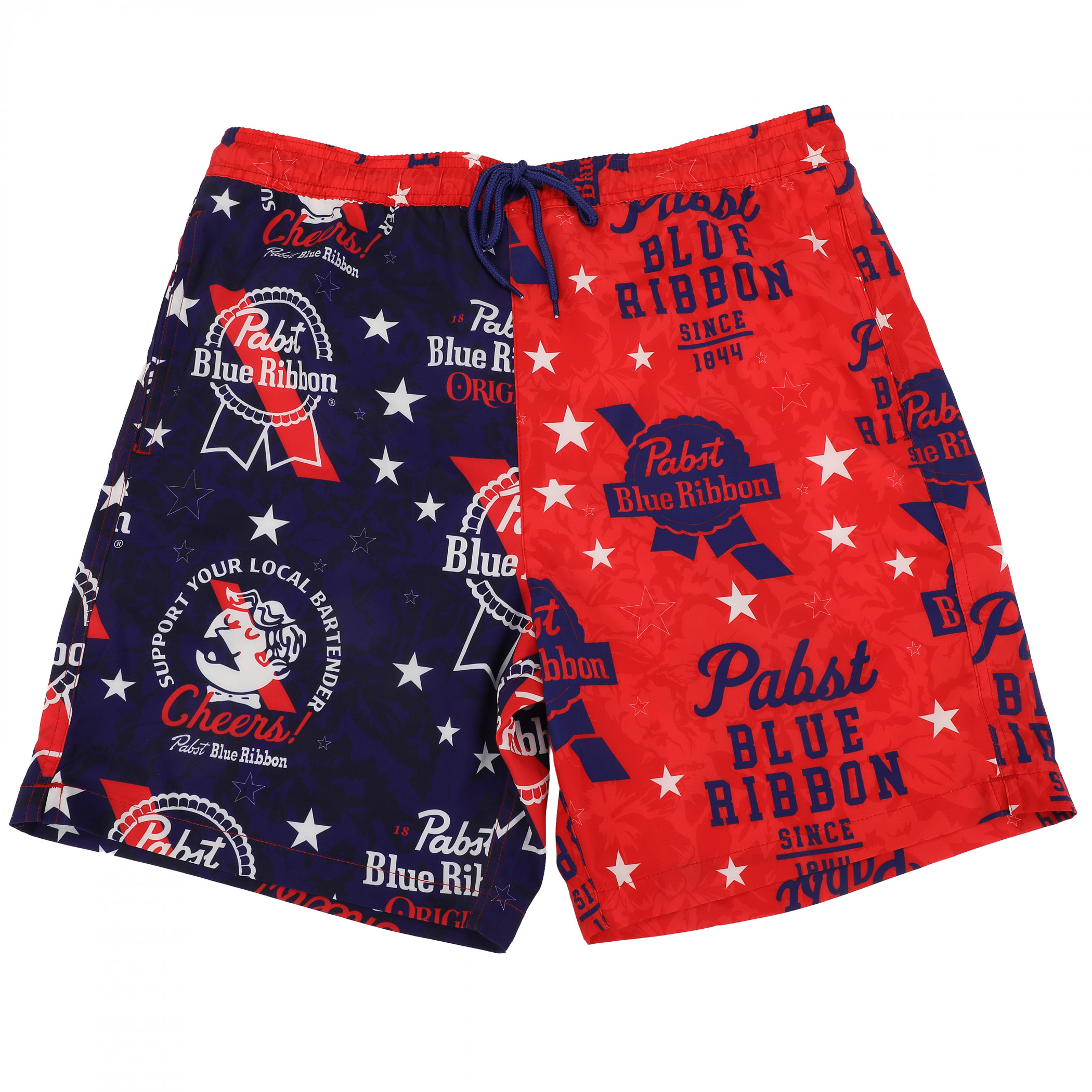 Pabst Blue Ribbon PBR Patriotic Swimming Board Shorts - WearYourBeer
