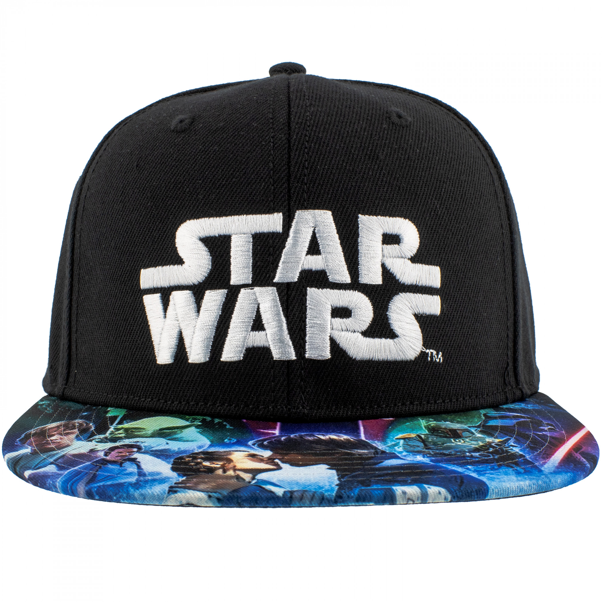 Star Wars Embroidered Logo with Printed Art Flat Bill Snapback Hat