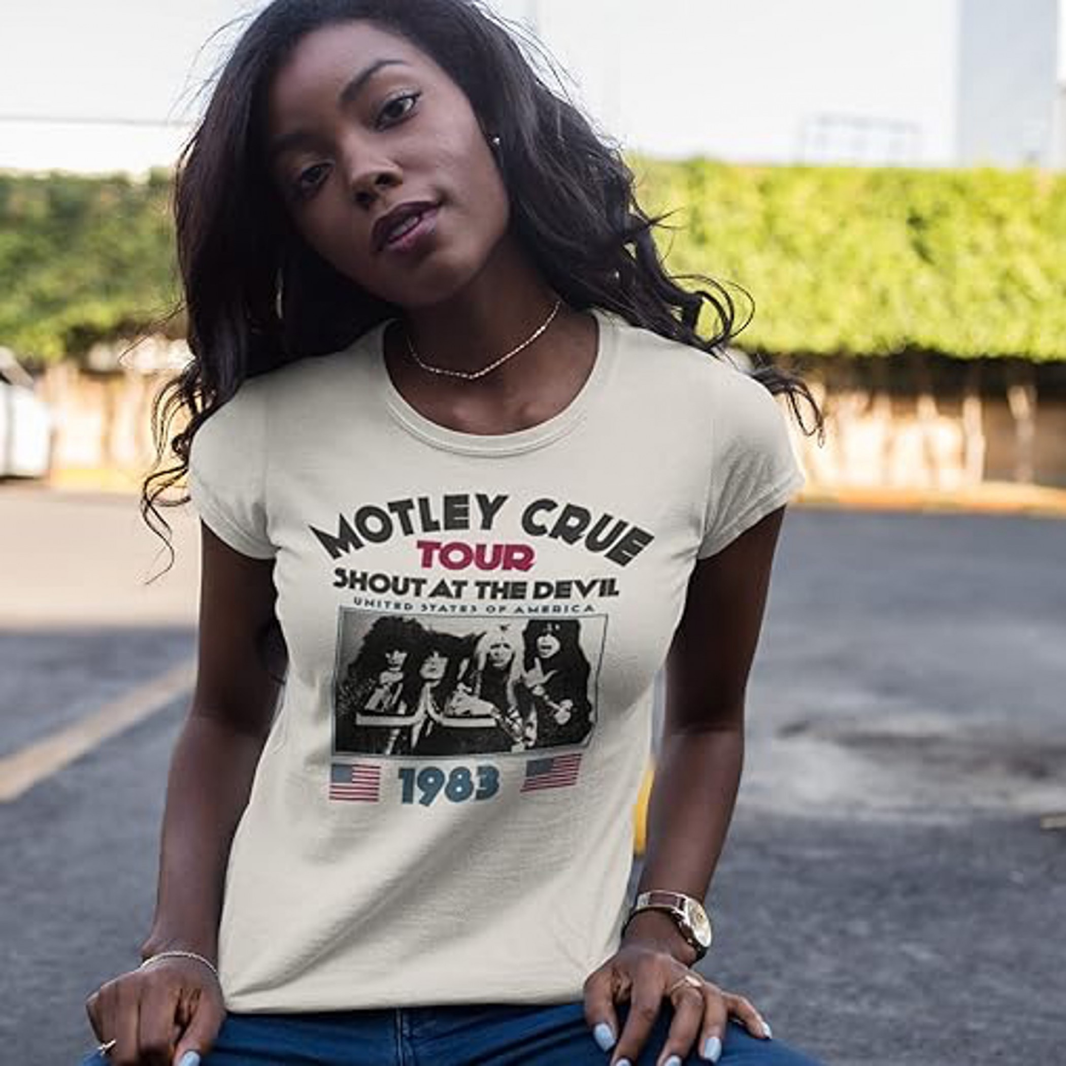 Motley Crue Shout at the Devil Tour 1983 Natural T-Shirt