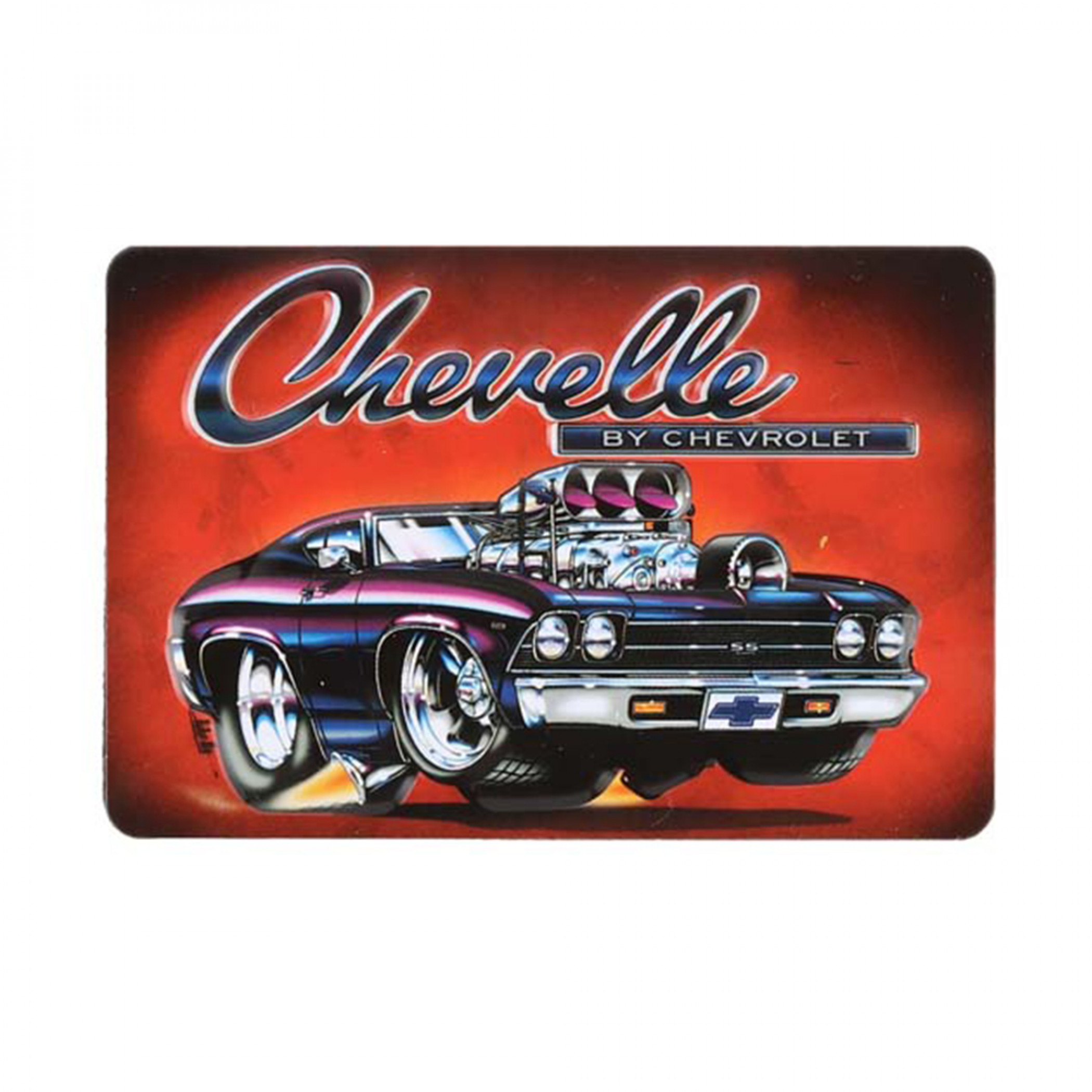 Chevrolet Chevelle Badge Logo Embossed Tin Magnet