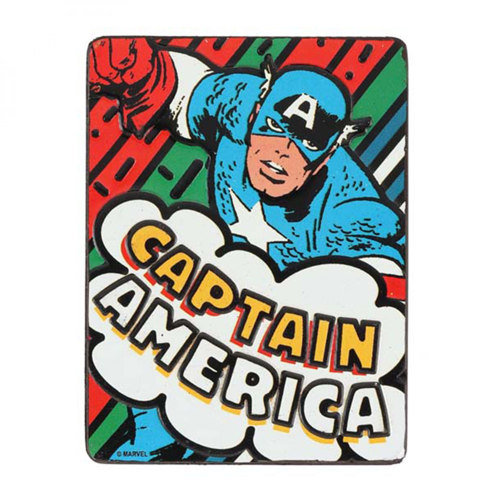 Marvel Comics Classic Captain America Character Embossed Tin Magnet