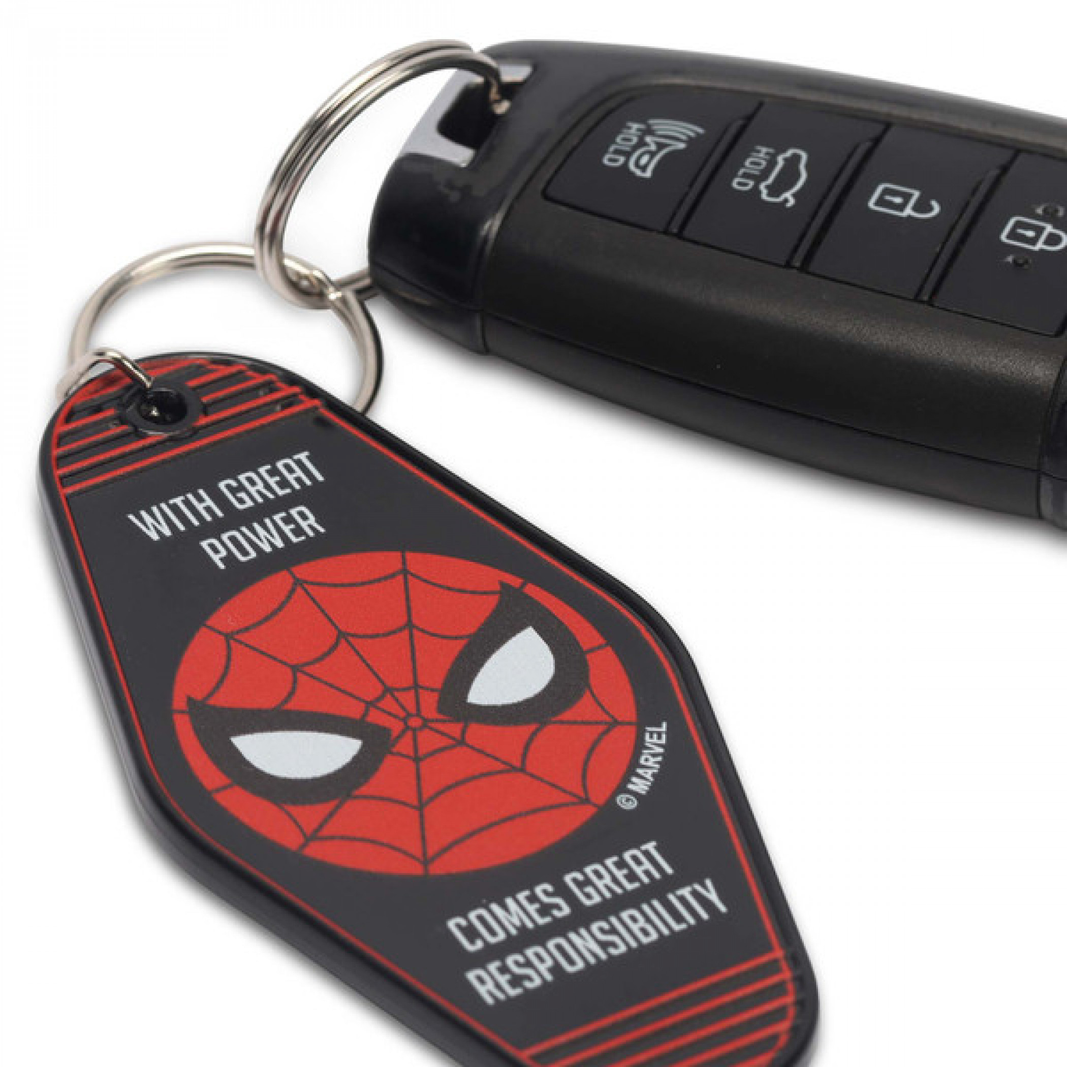Spider-Man with Great Power Comes Great Responsibility Keychain