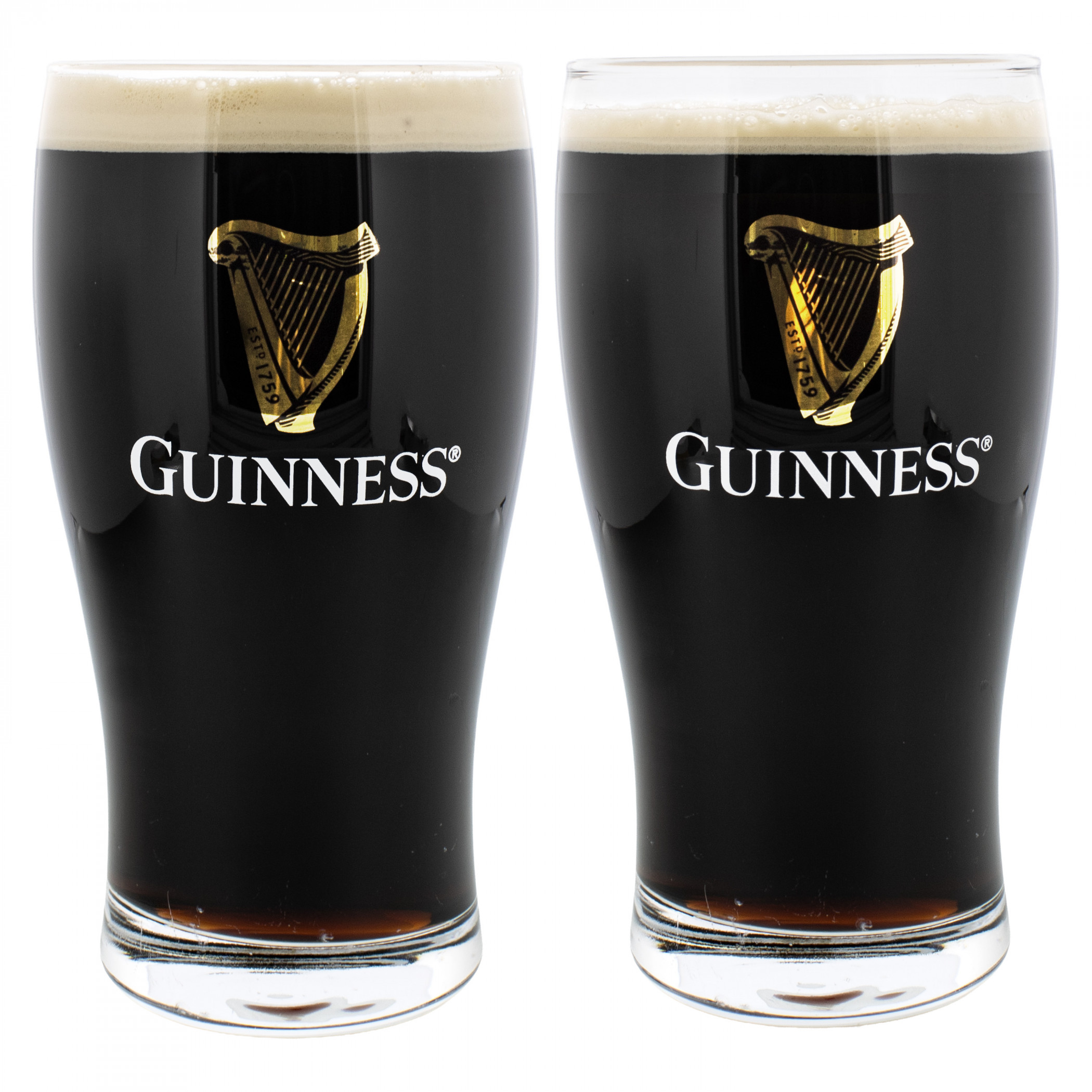Guinness Logo 2-Pack Tulip Shaped 20oz Pint Glass Set - WearYourBeer