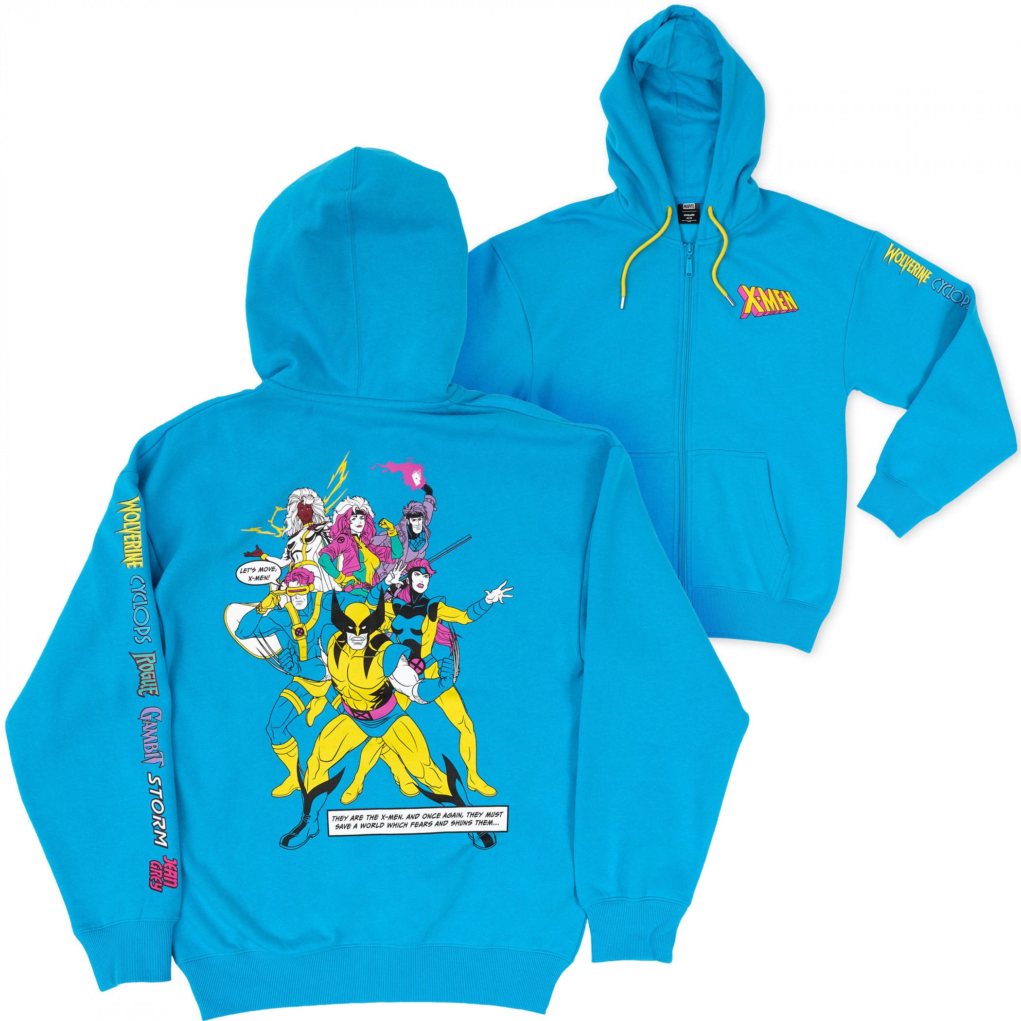 X-Men Group Shot Comic Art Front and Back Print Hoodie