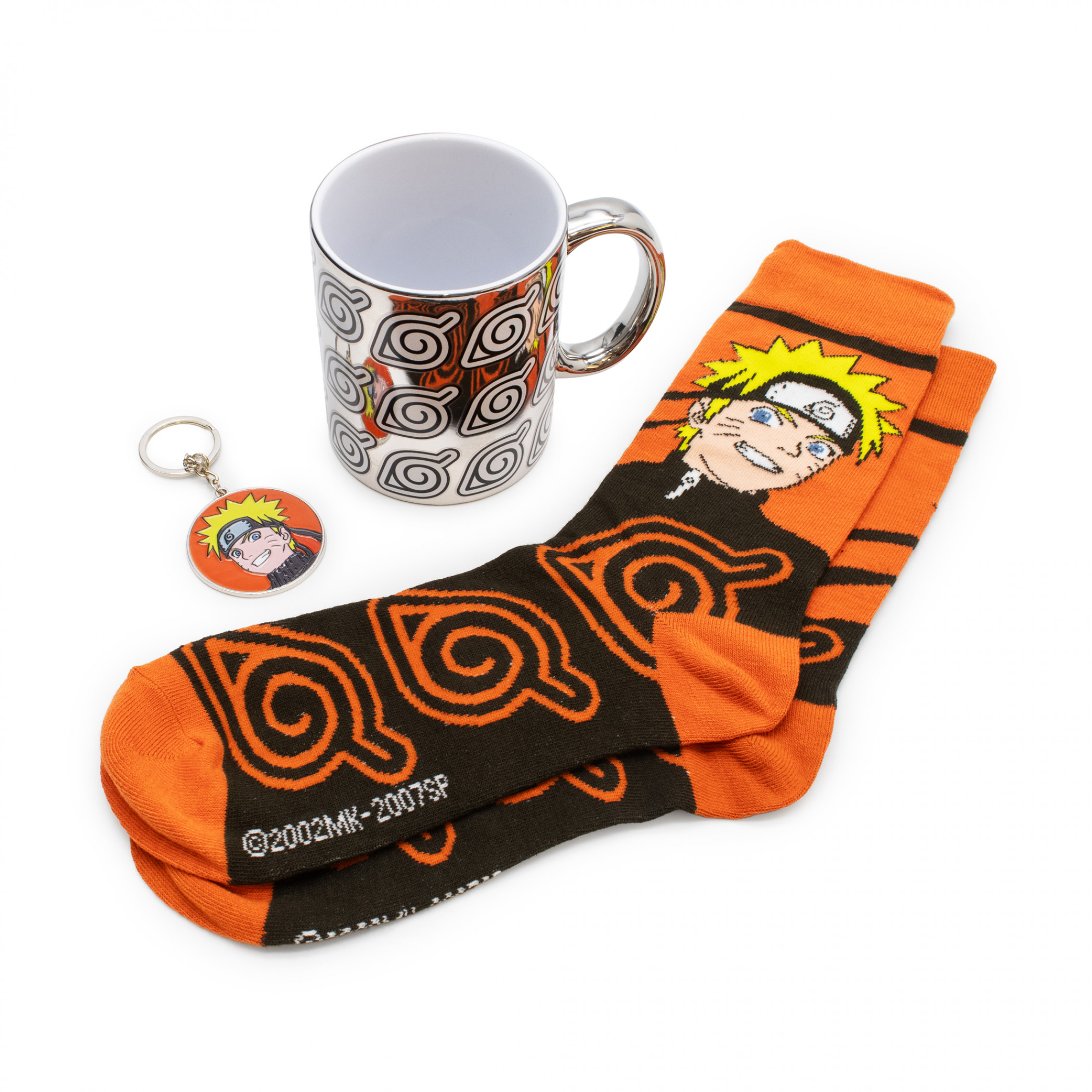 Naruto Uzumaki Mug Sock and Key Chain Gift Set, 16 oz