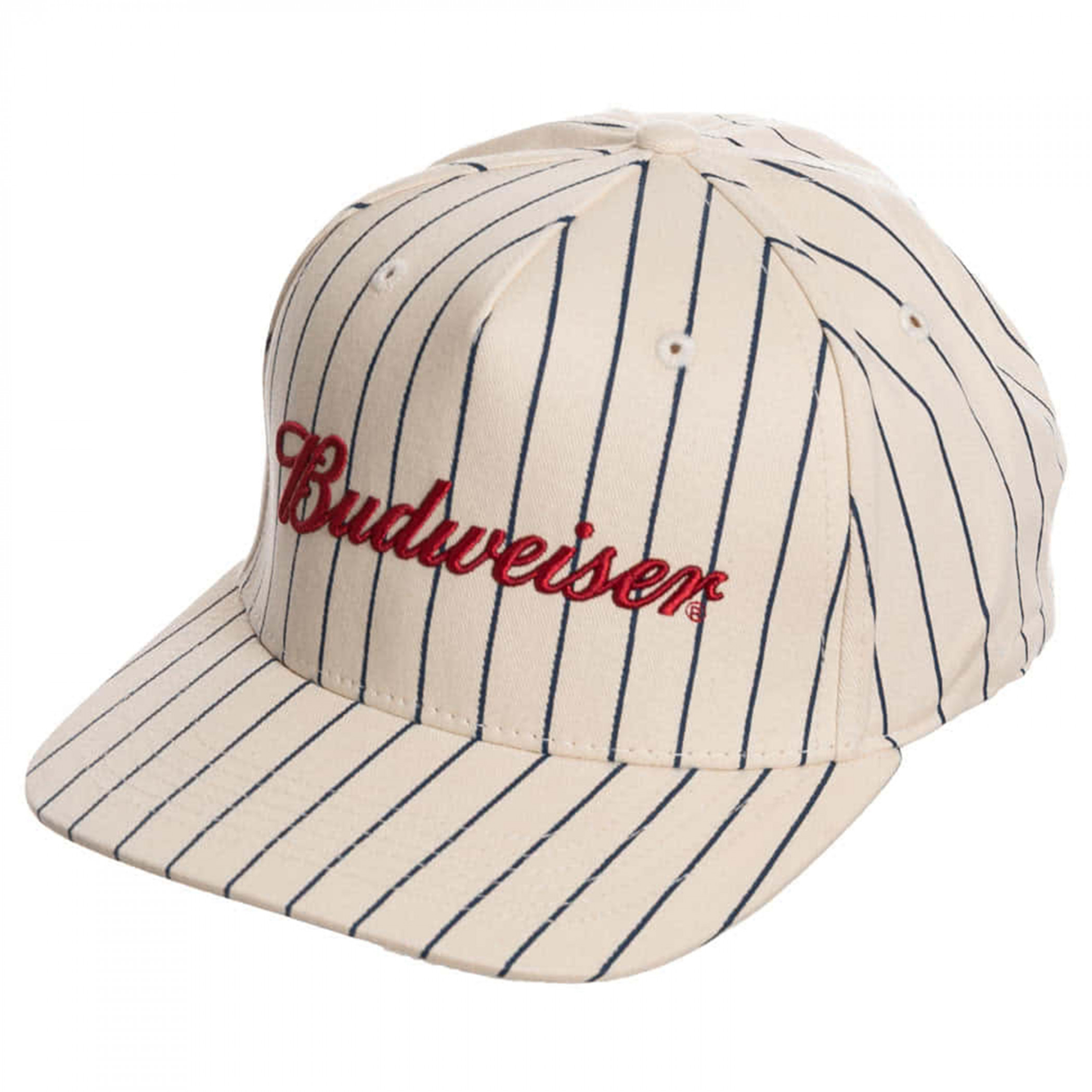 Budweiser Woven Logo Pinstripe Snapback Hat - WearYourBeer