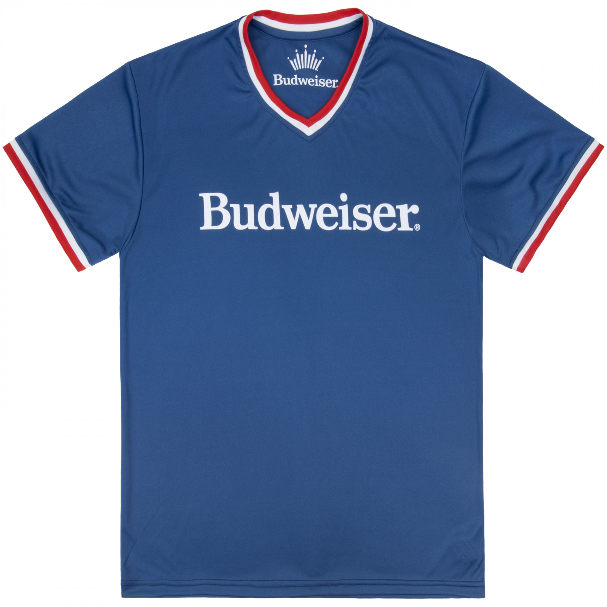 Budweiser Brewery Stamp Front and Back Contrast V-Neck Jersey